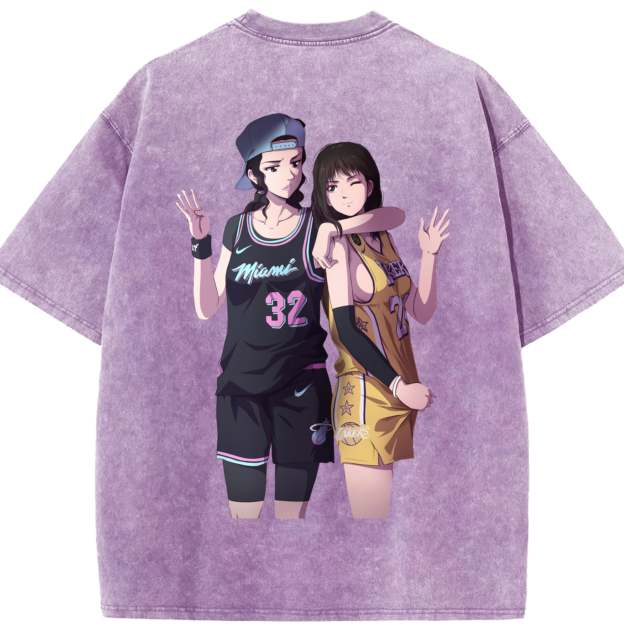 SLAM DUNK／スラムダンク 綿100% ヴィンテージ風 半袖Tシャツ（背面プリント）