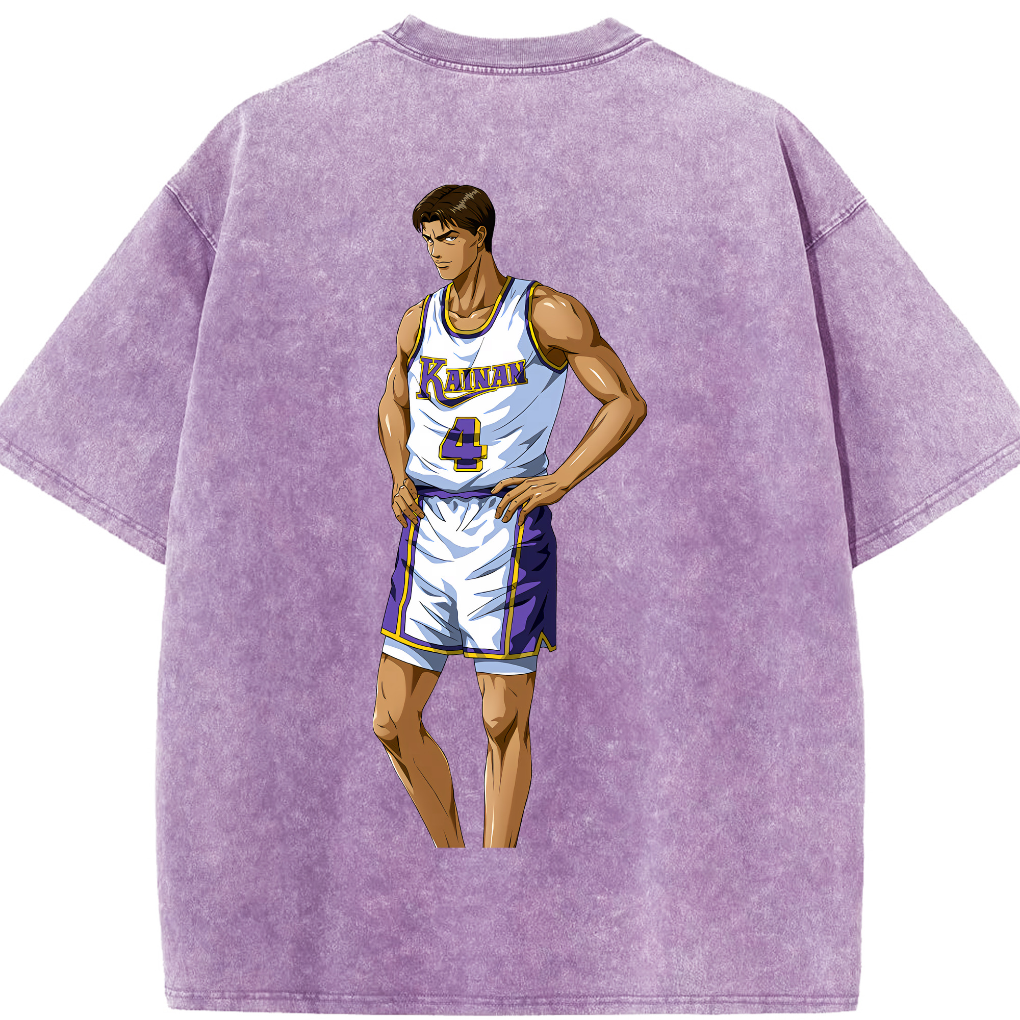 SLAM DUNK／スラムダンク 綿100% ヴィンテージ風 半袖Tシャツ（背面プリント）