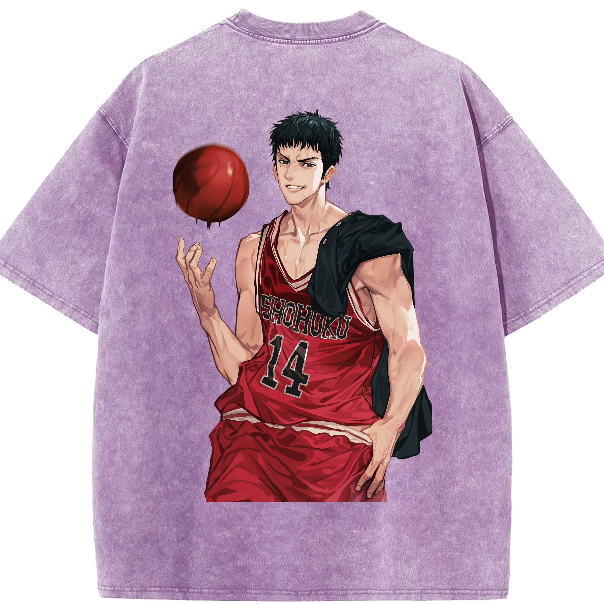 SLAM DUNK／スラムダンク 綿100% ヴィンテージ風 半袖Tシャツ（背面プリント）