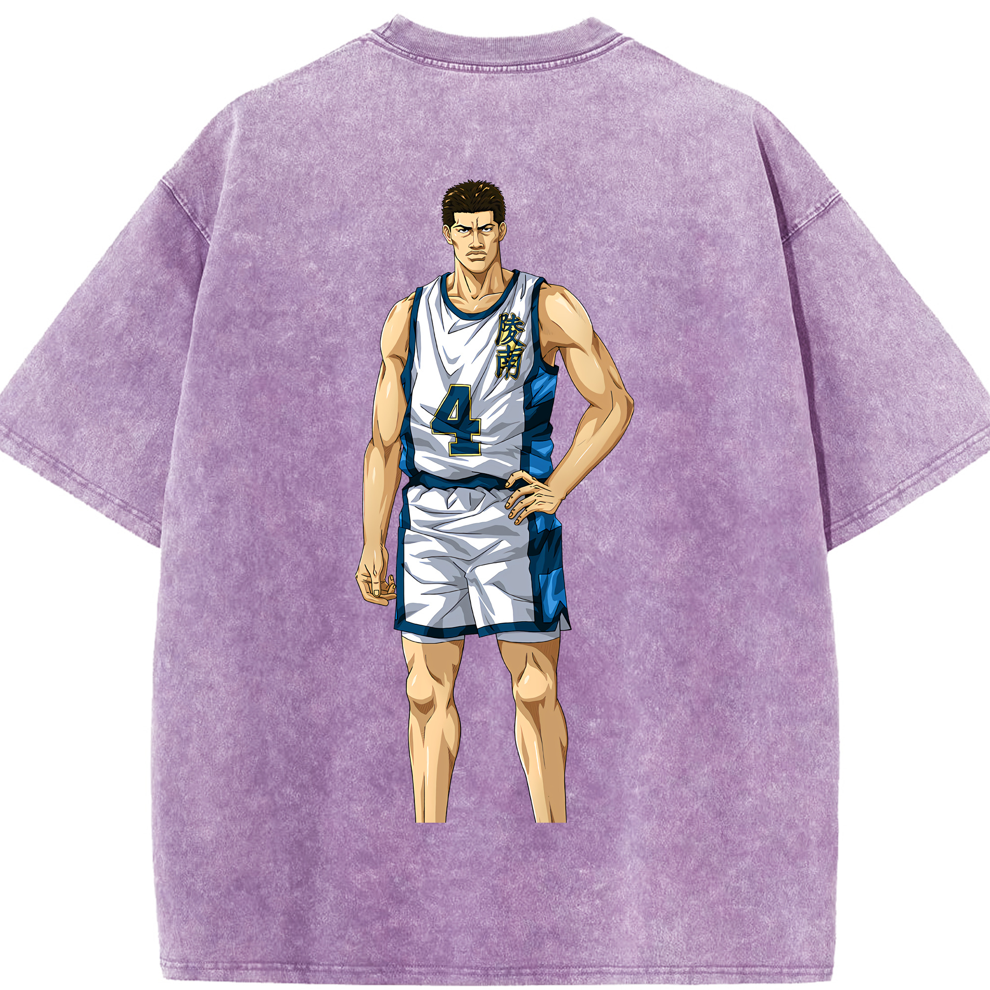 SLAM DUNK／スラムダンク 綿100% ヴィンテージ風 半袖Tシャツ（背面プリント）