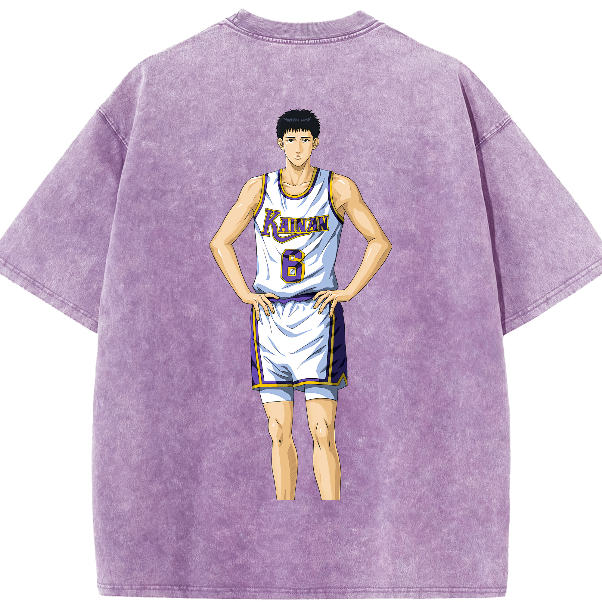 SLAM DUNK／スラムダンク 綿100% ヴィンテージ風 半袖Tシャツ（背面プリント）