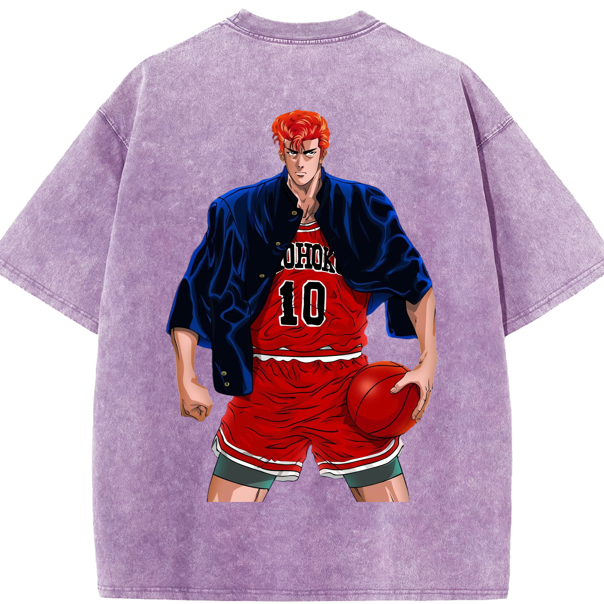 （画像用） SLAM DUNK／スラムダンク 綿100% ヴィンテージ風 半袖Tシャツ（背面プリント）