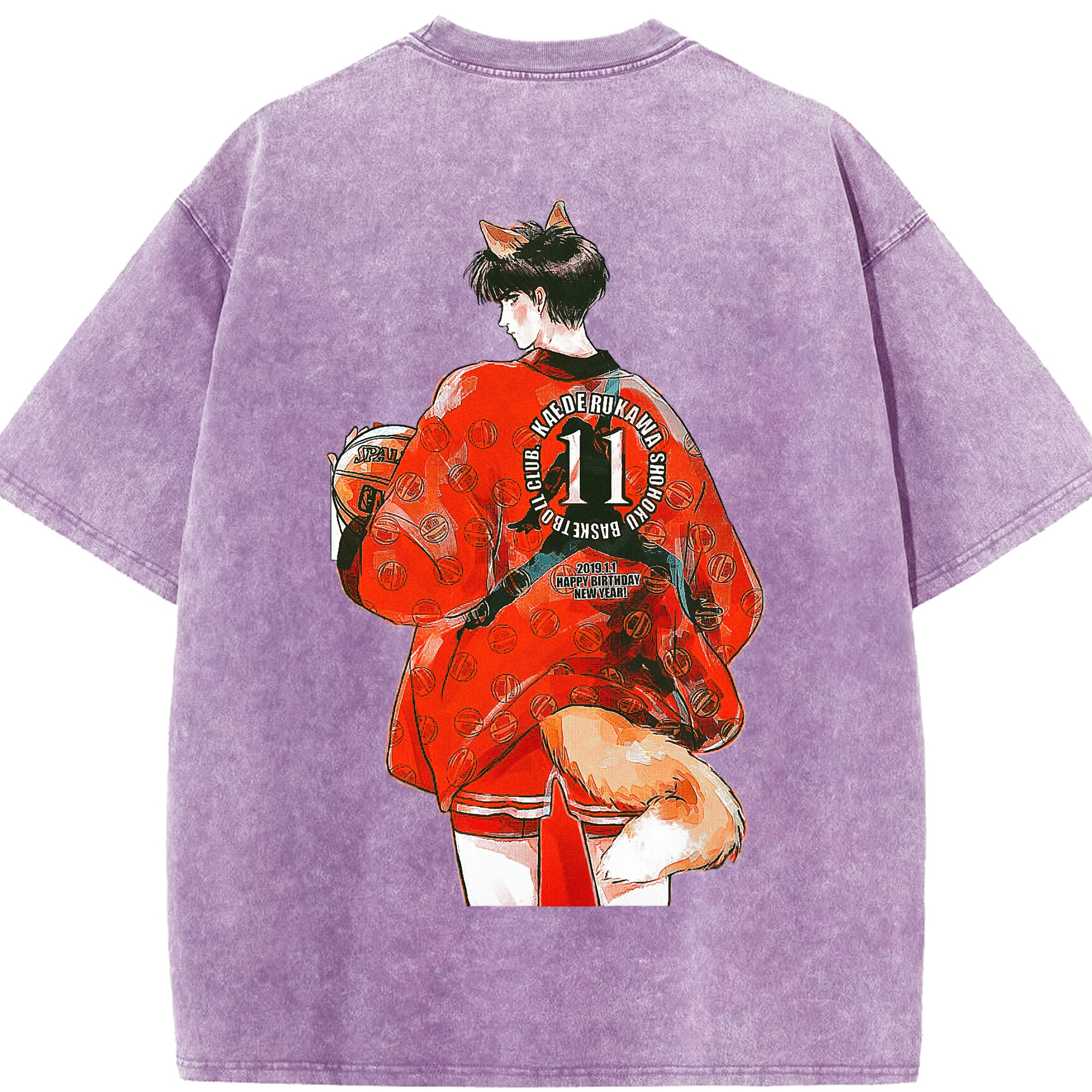 （画像用） SLAM DUNK／スラムダンク 綿100% ヴィンテージ風 半袖Tシャツ（背面プリント）