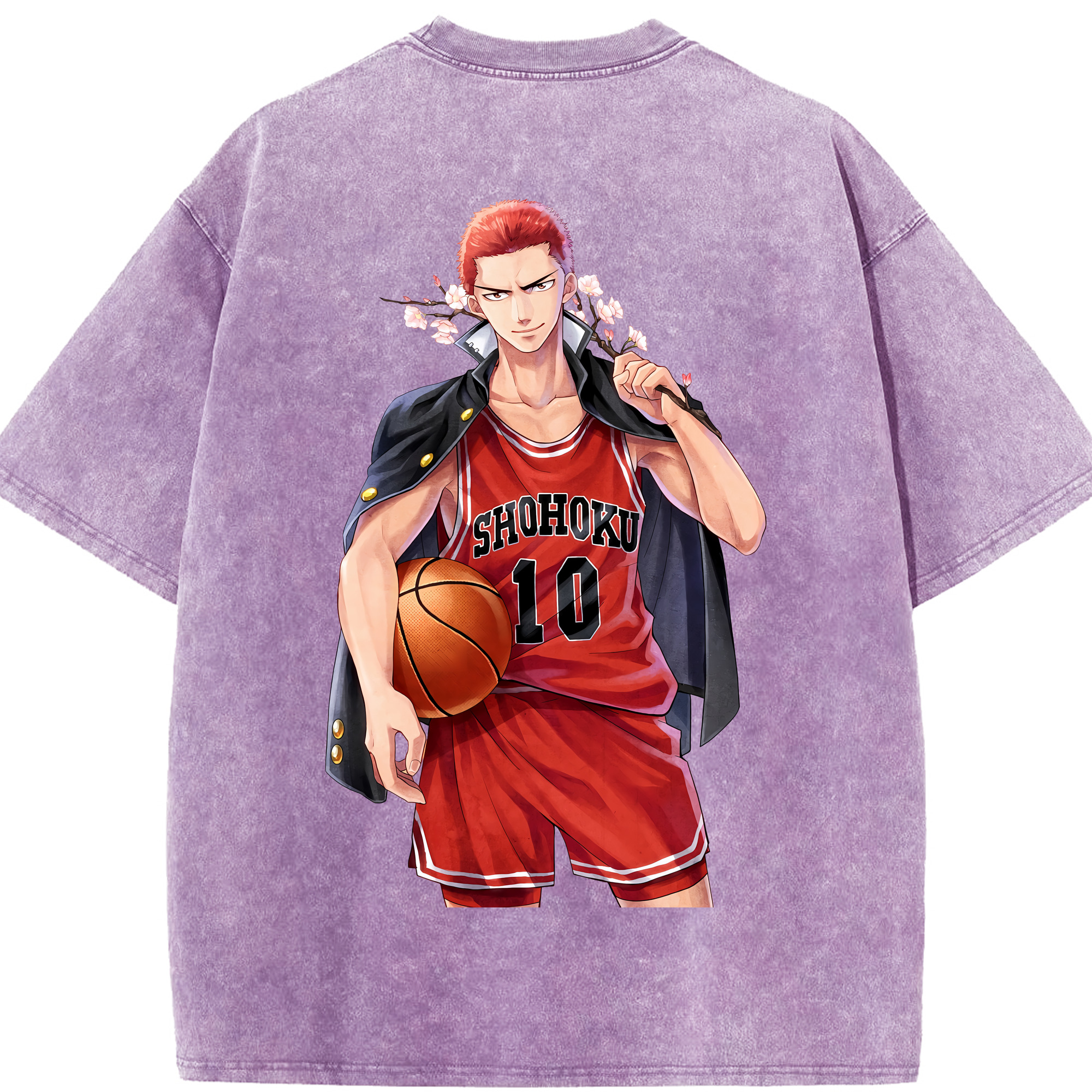 （画像用） SLAM DUNK／スラムダンク 綿100% ヴィンテージ風 半袖Tシャツ（背面プリント）