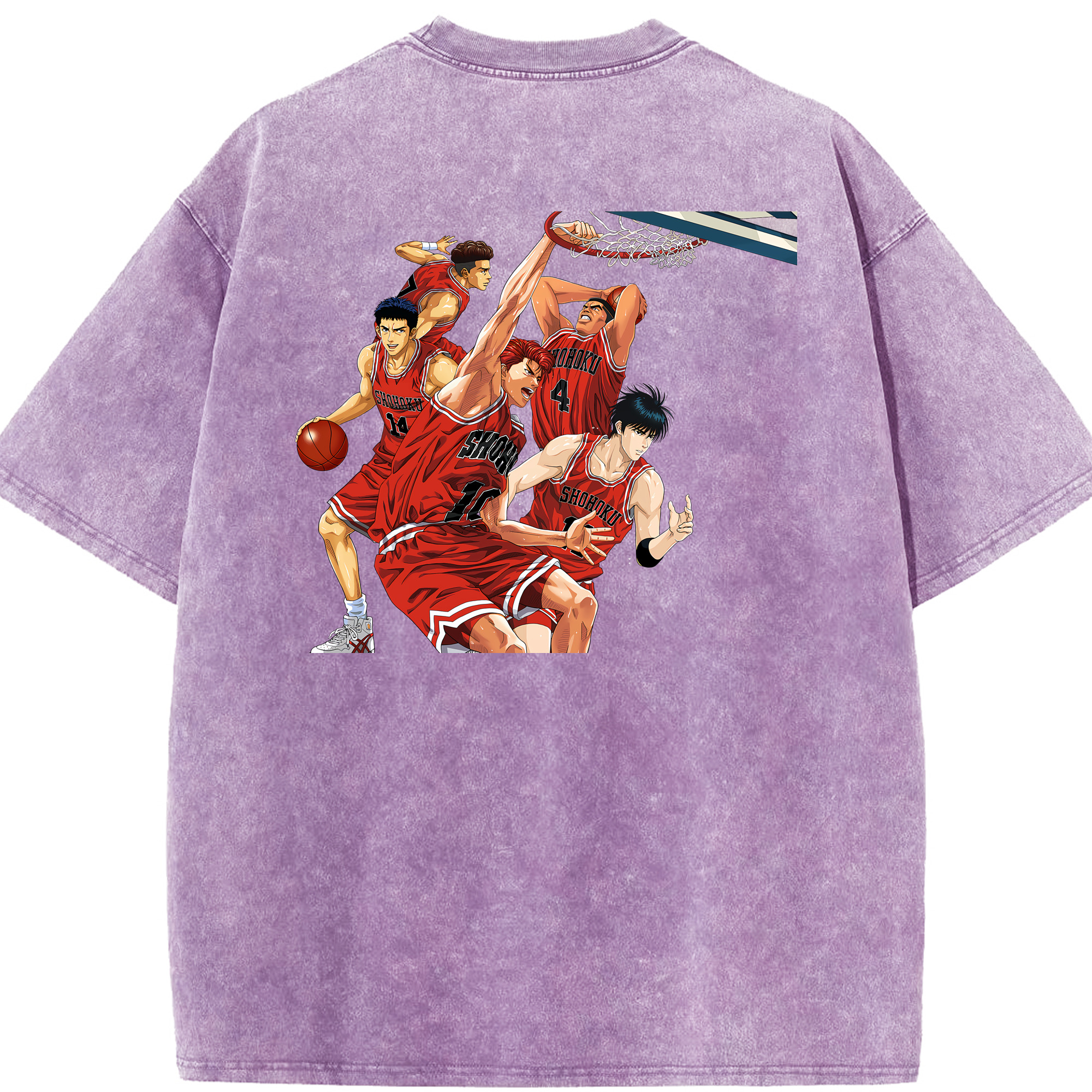（画像用） SLAM DUNK／スラムダンク 綿100% ヴィンテージ風 半袖Tシャツ（背面プリント）