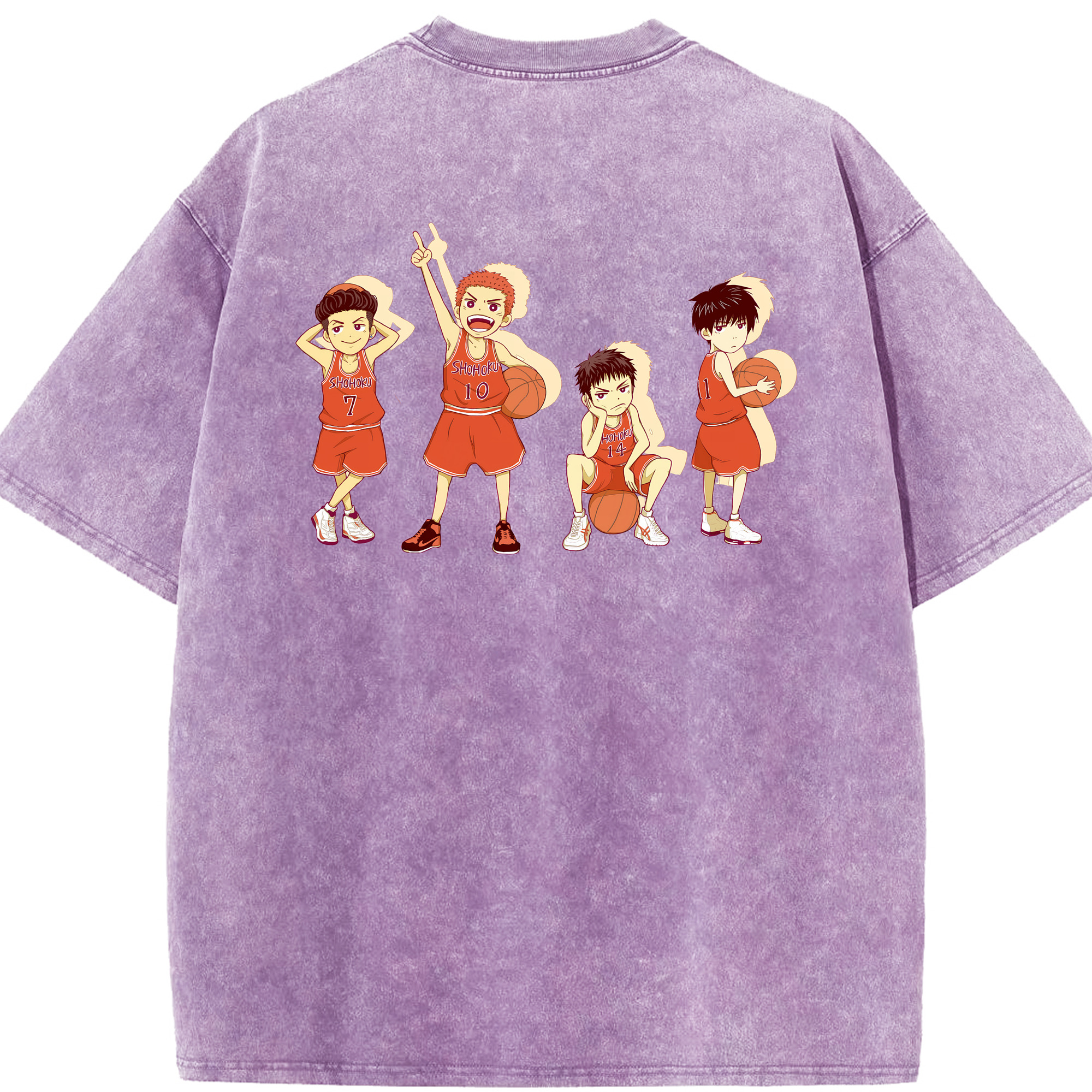 （画像用） SLAM DUNK／スラムダンク 綿100% ヴィンテージ風 半袖Tシャツ（背面プリント）