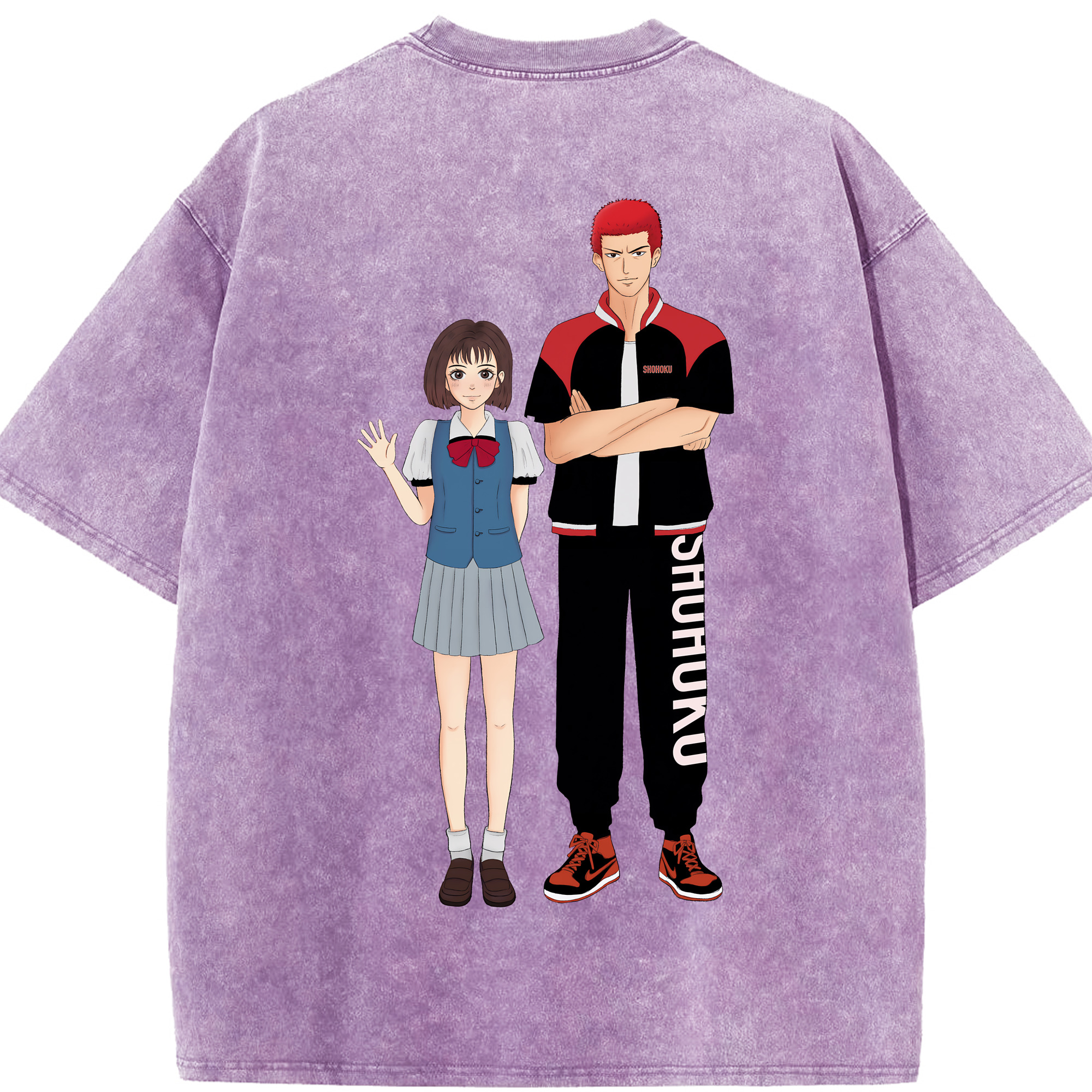 SLAM DUNK／スラムダンク 綿100% ヴィンテージ風 半袖Tシャツ（背面プリント）