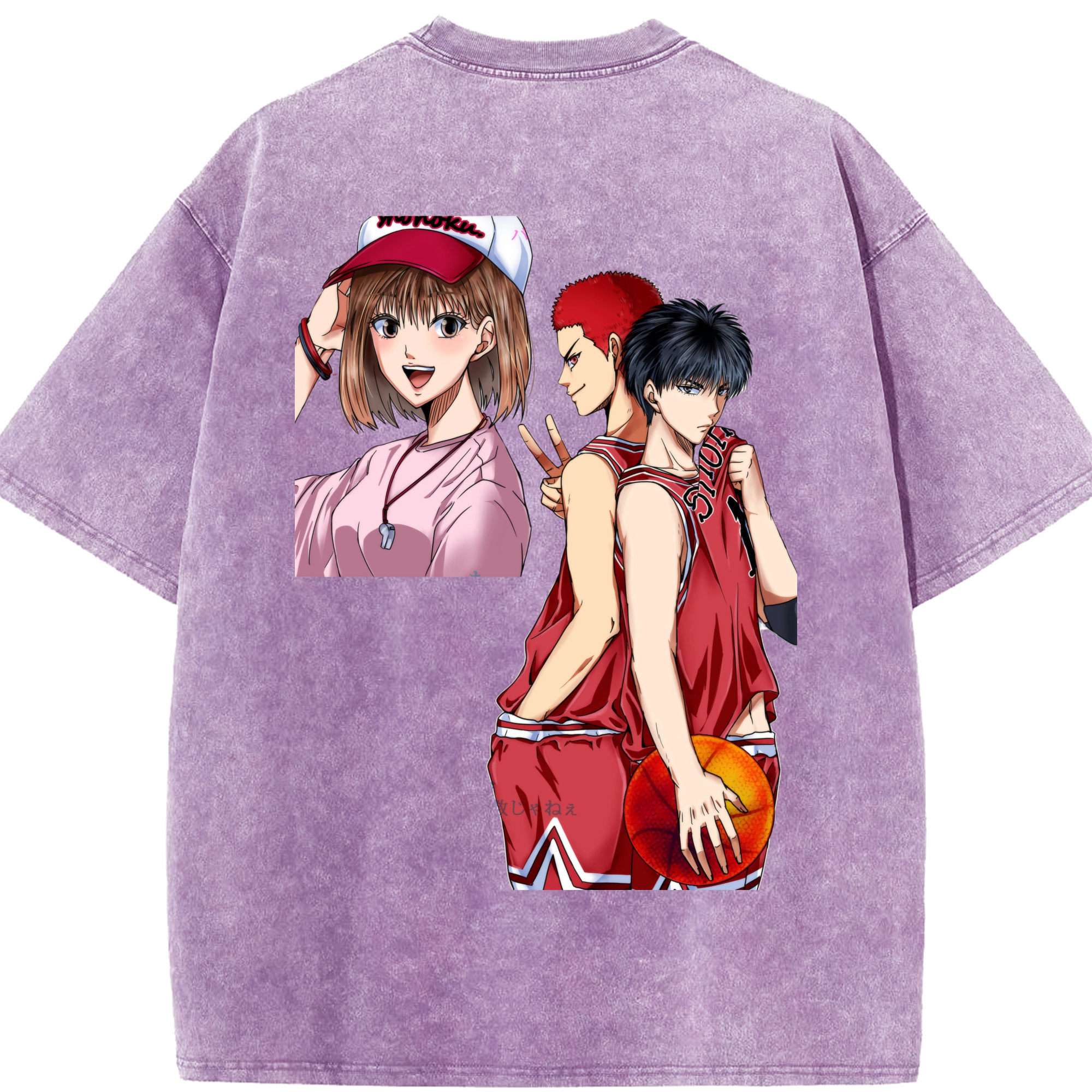 SLAM DUNK／スラムダンク 綿100% ヴィンテージ風 半袖Tシャツ（背面プリント）