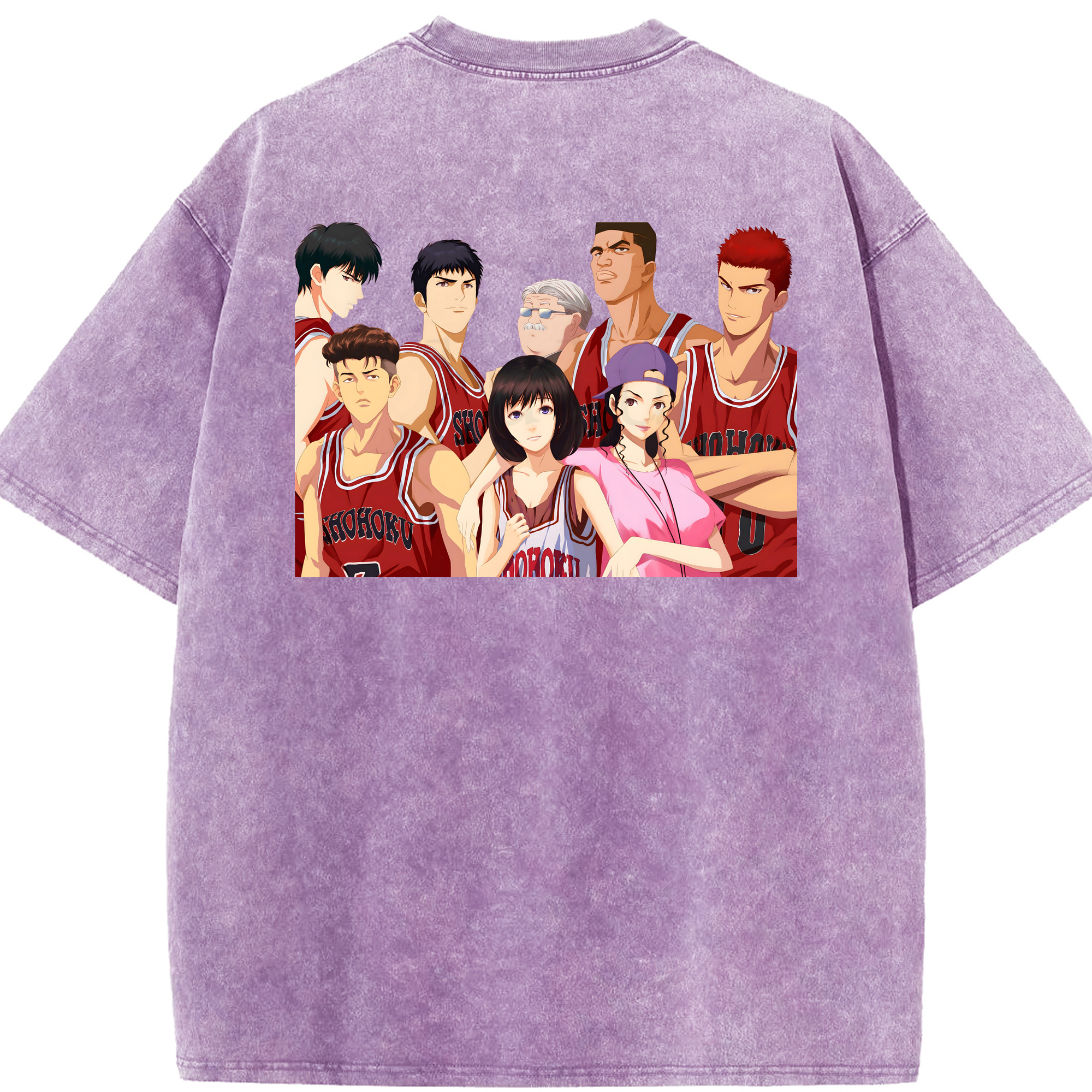 SLAM DUNK／スラムダンク 綿100% ヴィンテージ風 半袖Tシャツ（背面プリント）
