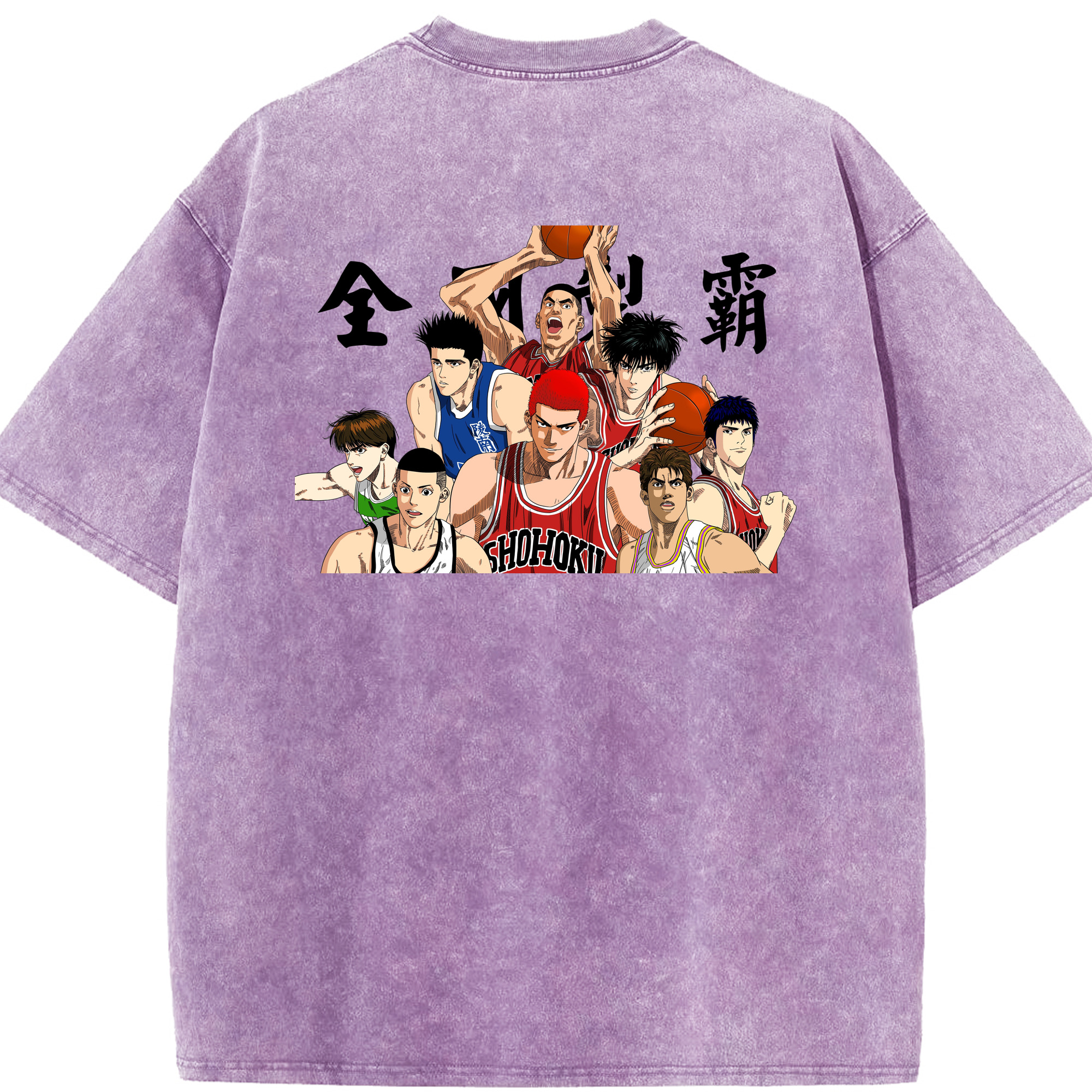 SLAM DUNK／スラムダンク 綿100% ヴィンテージ風 半袖Tシャツ（背面プリント）