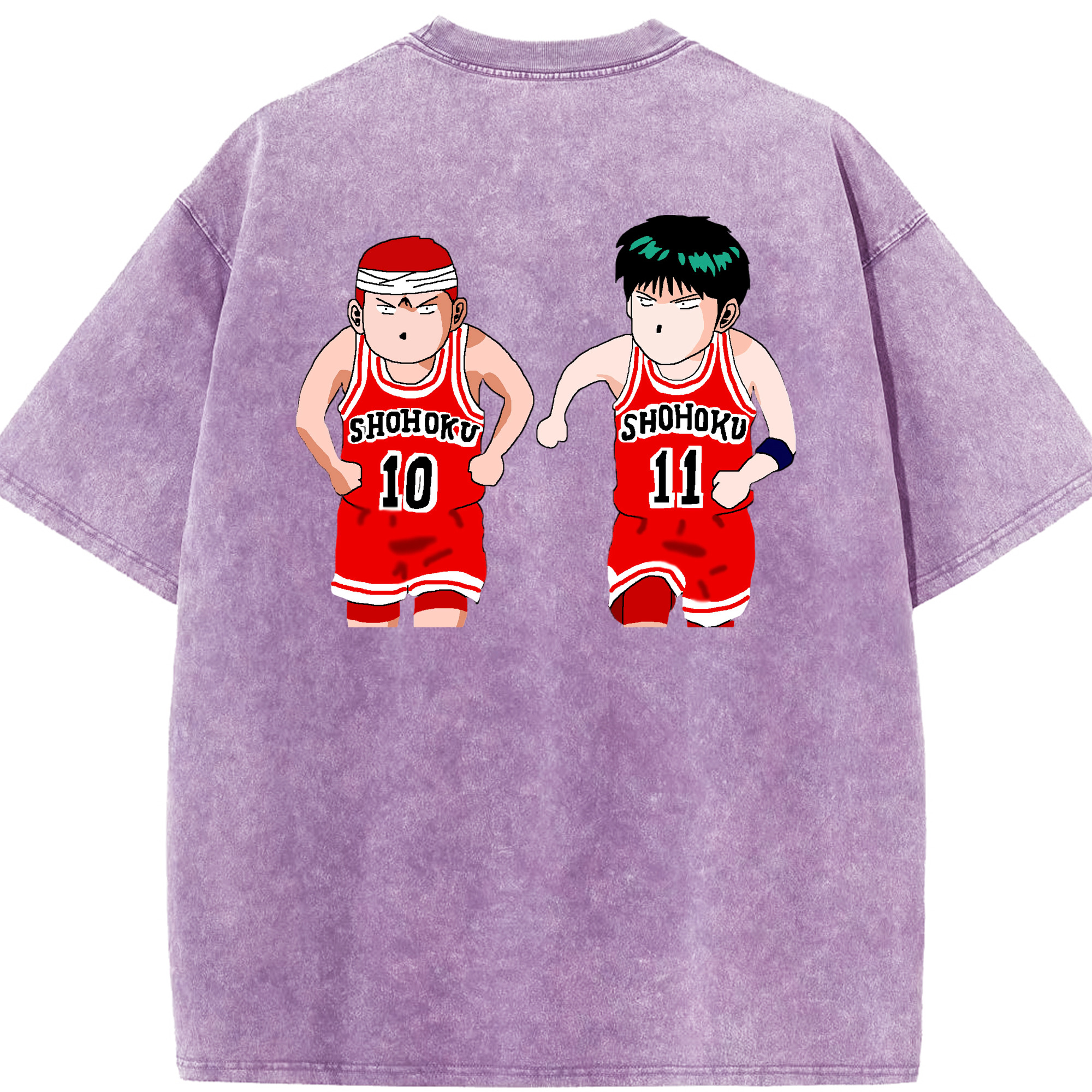 SLAM DUNK／スラムダンク 綿100% ヴィンテージ風 半袖Tシャツ（背面プリント）