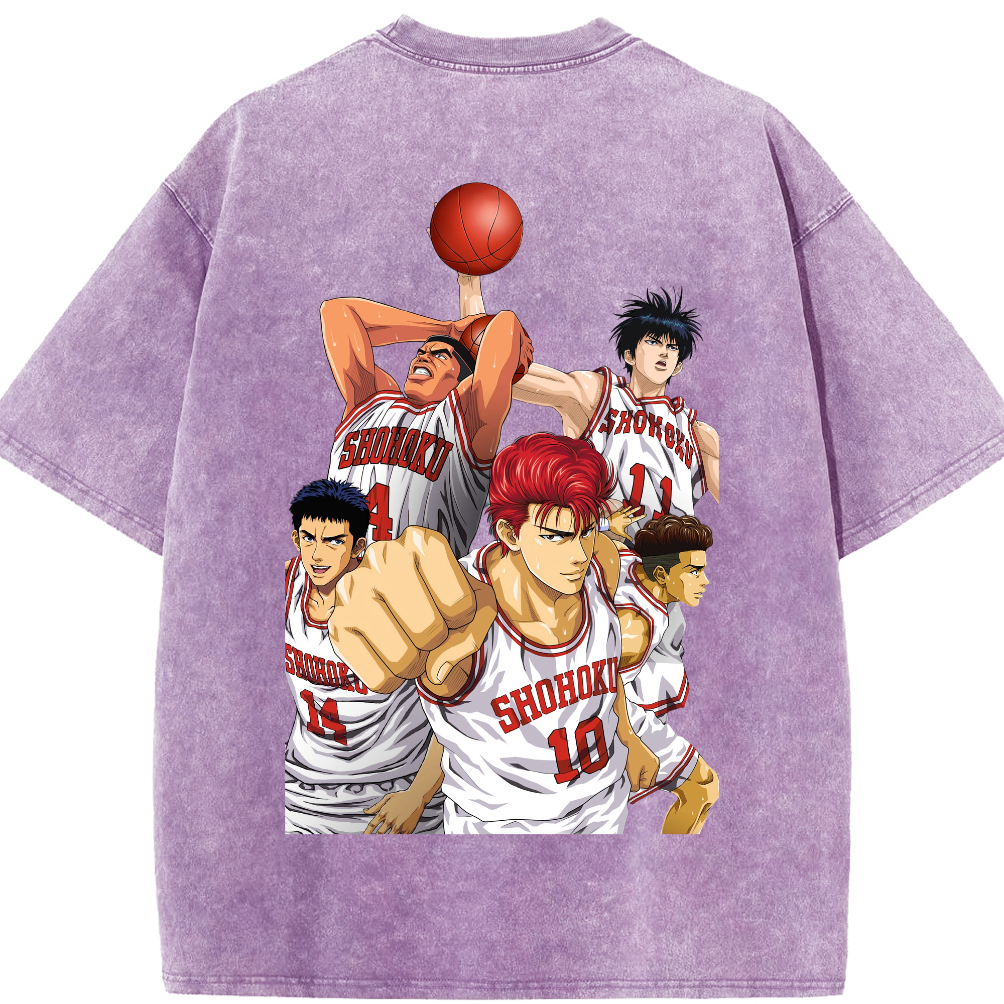 SLAM DUNK／スラムダンク 綿100% ヴィンテージ風 半袖Tシャツ（背面プリント）