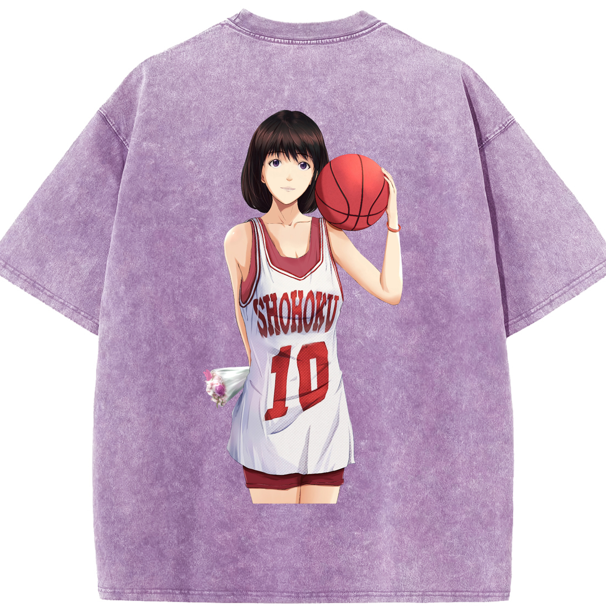 SLAM DUNK／スラムダンク 綿100% ヴィンテージ風 半袖Tシャツ（背面プリント）
