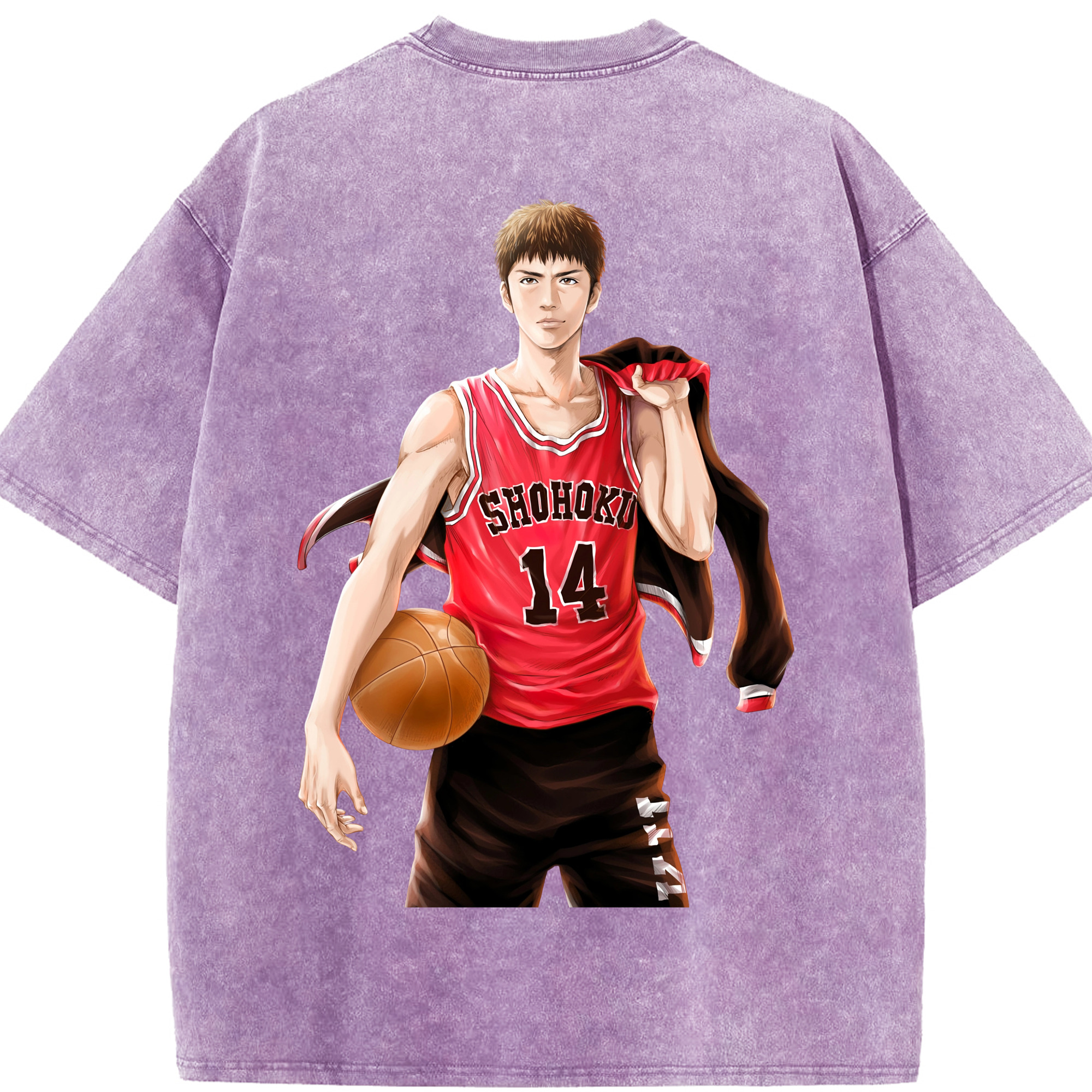 SLAM DUNK／スラムダンク 綿100% ヴィンテージ風 半袖Tシャツ（背面プリント）