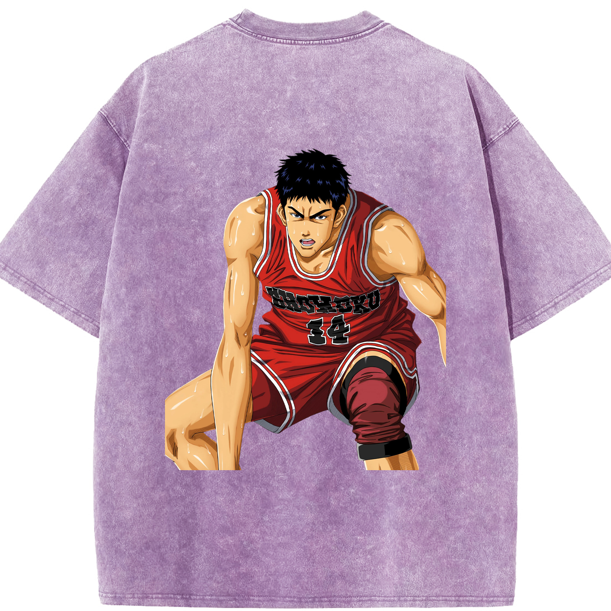 SLAM DUNK／スラムダンク 綿100% ヴィンテージ風 半袖Tシャツ（背面プリント）