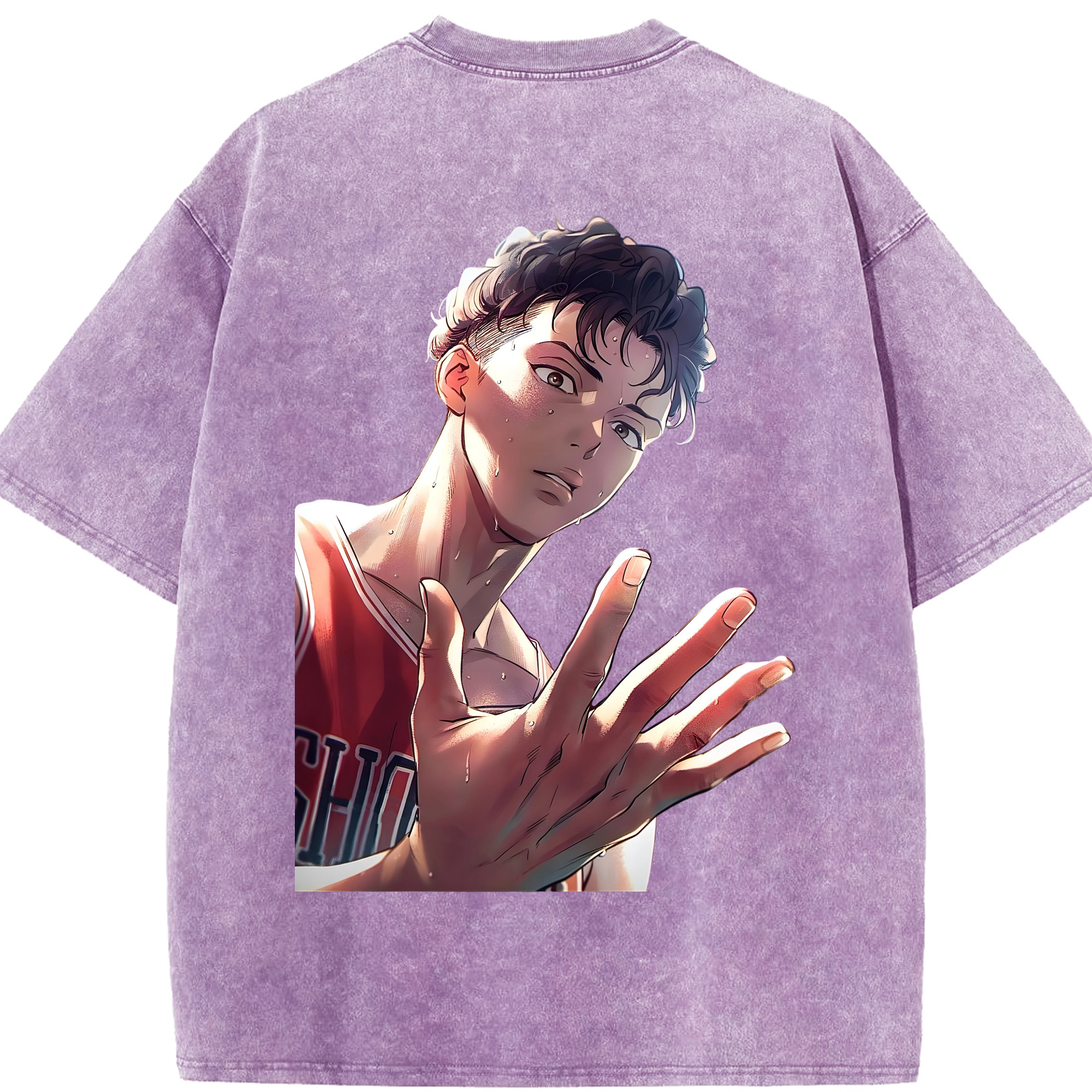 SLAM DUNK／スラムダンク 綿100% ヴィンテージ風 半袖Tシャツ（背面プリント）