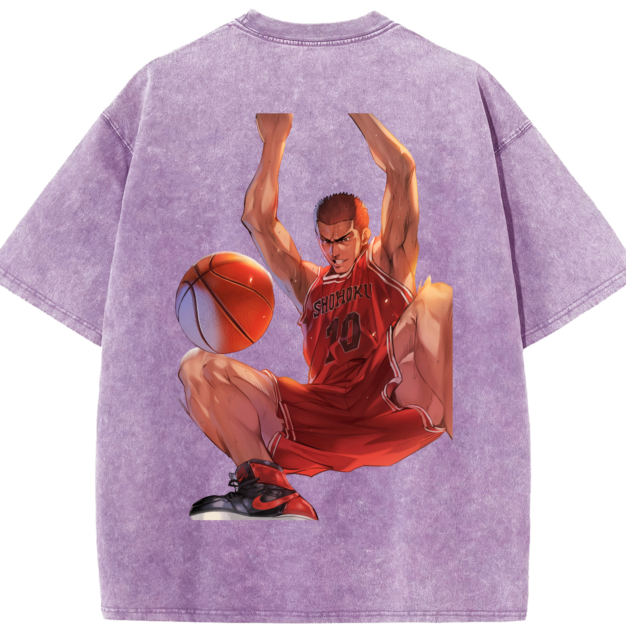 SLAM DUNK／スラムダンク 綿100% ヴィンテージ風 半袖Tシャツ（背面プリント）