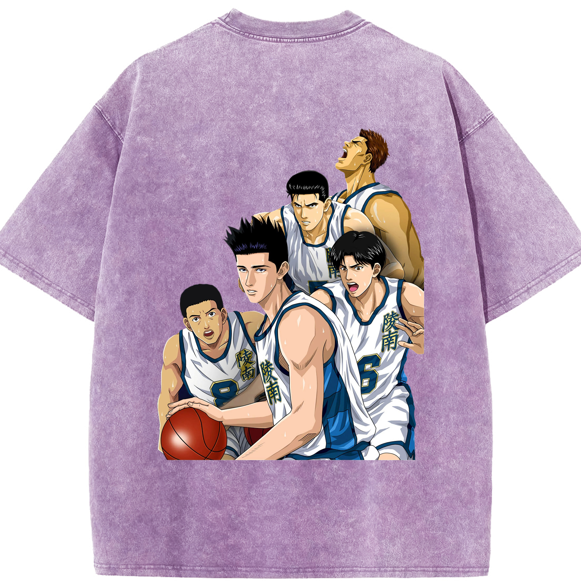 SLAM DUNK／スラムダンク 綿100% ヴィンテージ風 半袖Tシャツ（背面プリント）