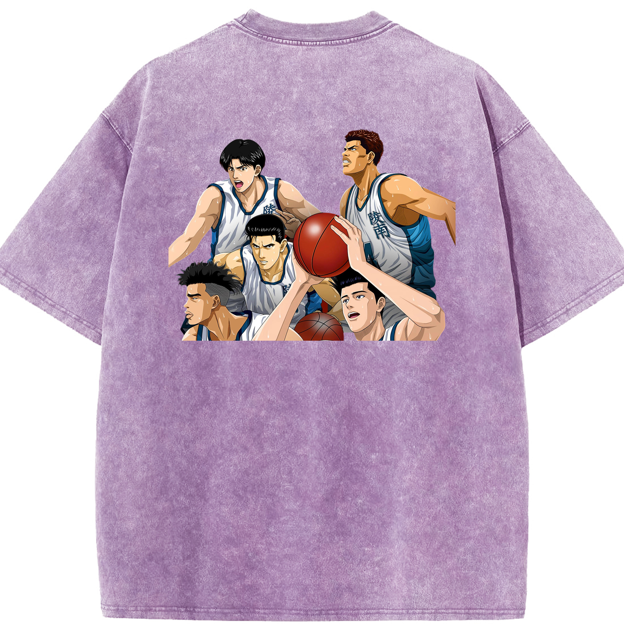 SLAM DUNK／スラムダンク 綿100% ヴィンテージ風 半袖Tシャツ（背面プリント）