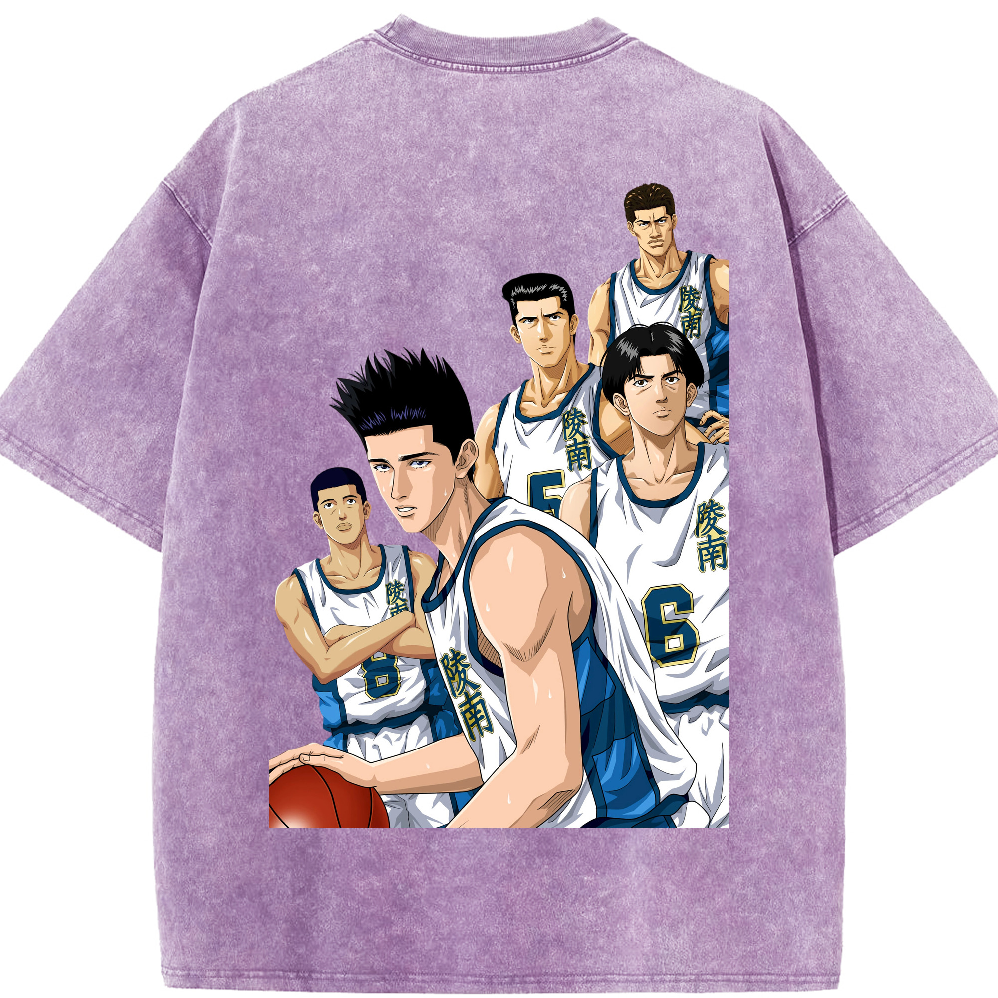SLAM DUNK／スラムダンク 綿100% ヴィンテージ風 半袖Tシャツ（背面プリント）