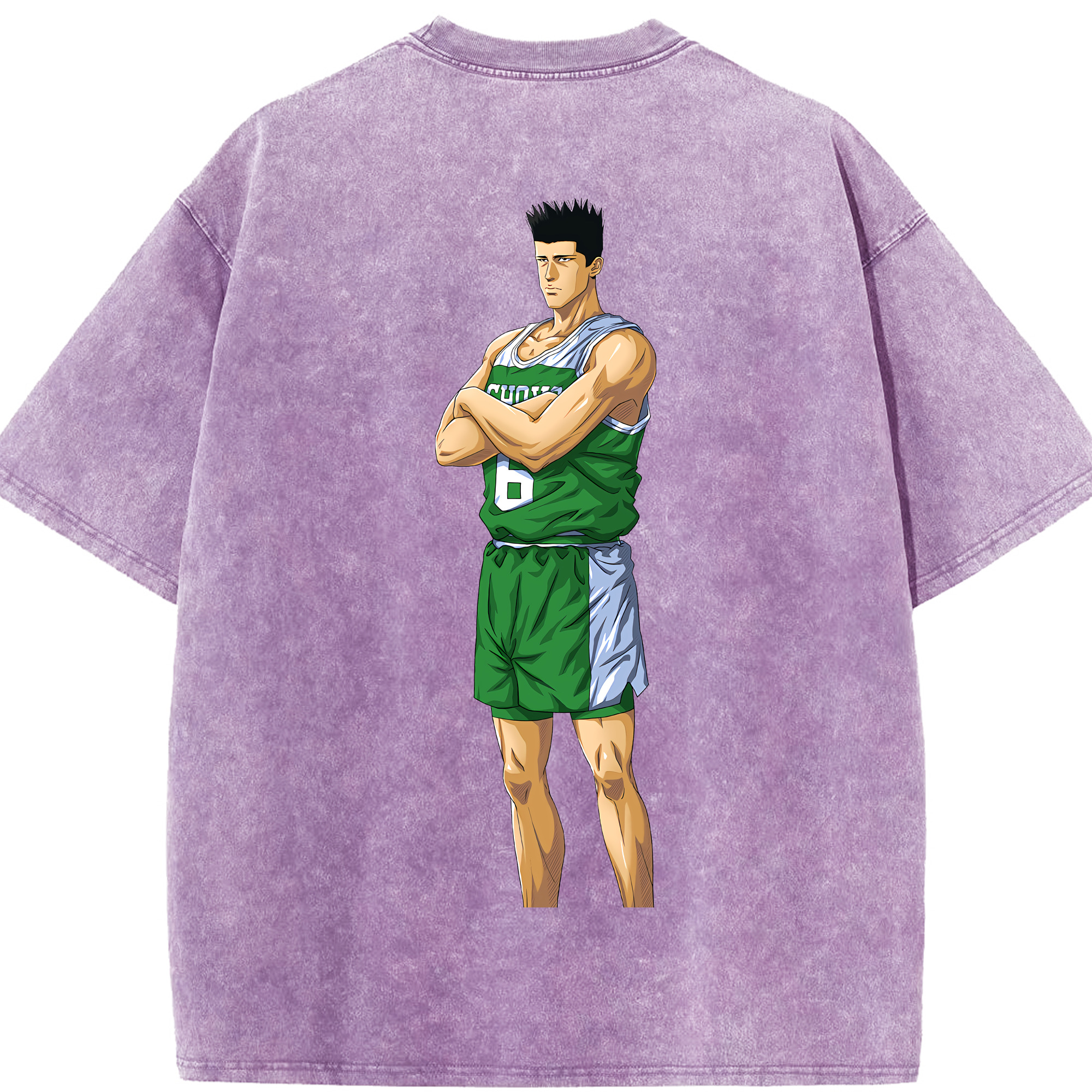 SLAM DUNK／スラムダンク 綿100% ヴィンテージ風 半袖Tシャツ（背面プリント）
