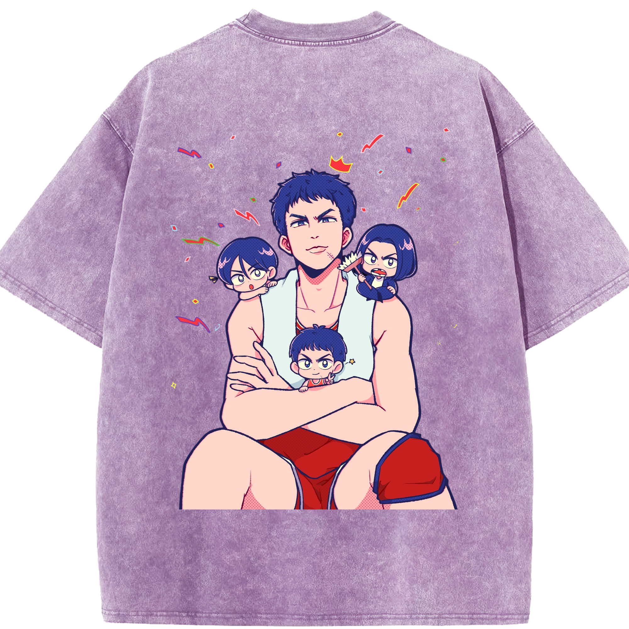 SLAM DUNK／スラムダンク 綿100% ヴィンテージ風 半袖Tシャツ（背面プリント）