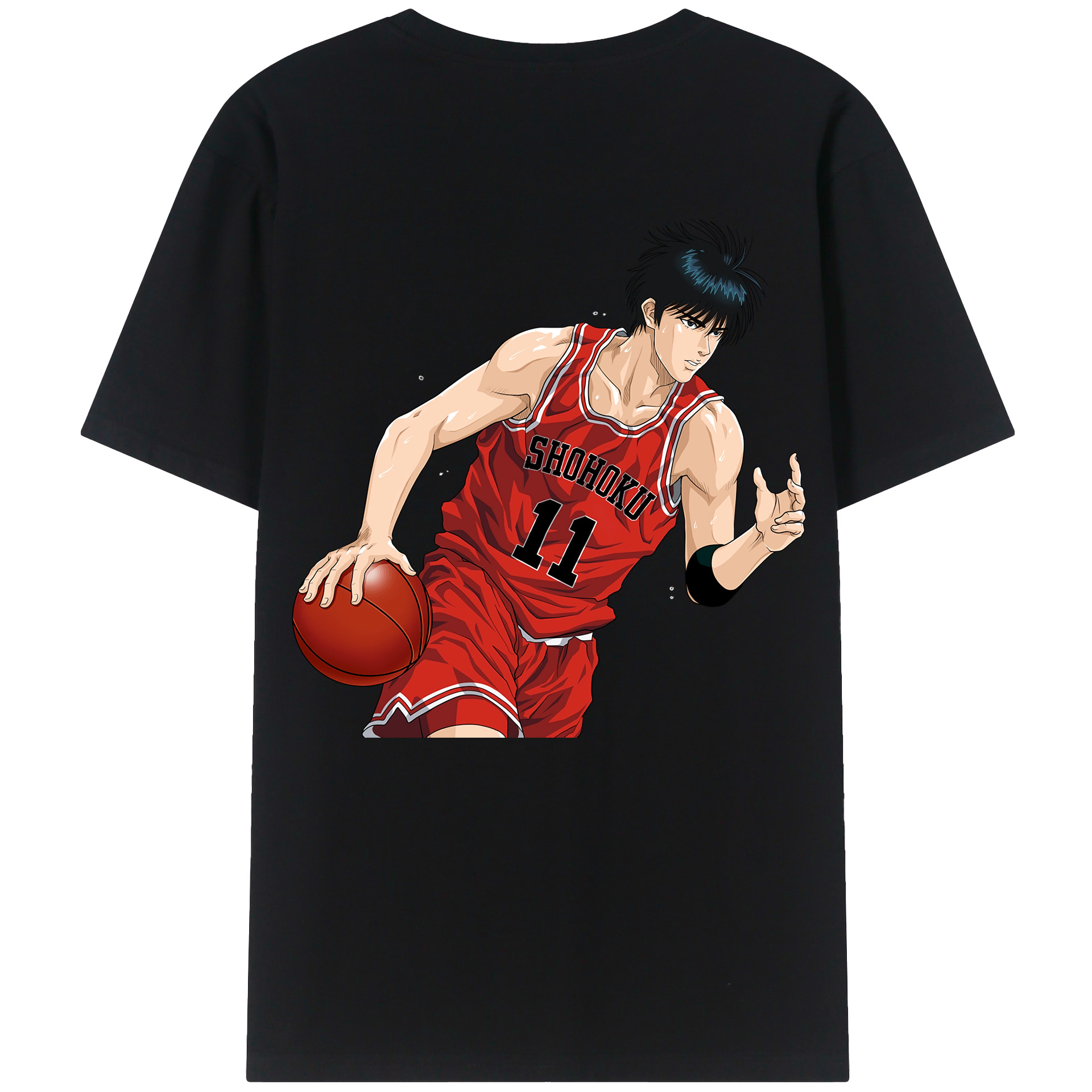 （画像用） SLAM DUNK／スラムダンク 綿100％ メンズ半袖Tシャツ（バックプリント） 通気性