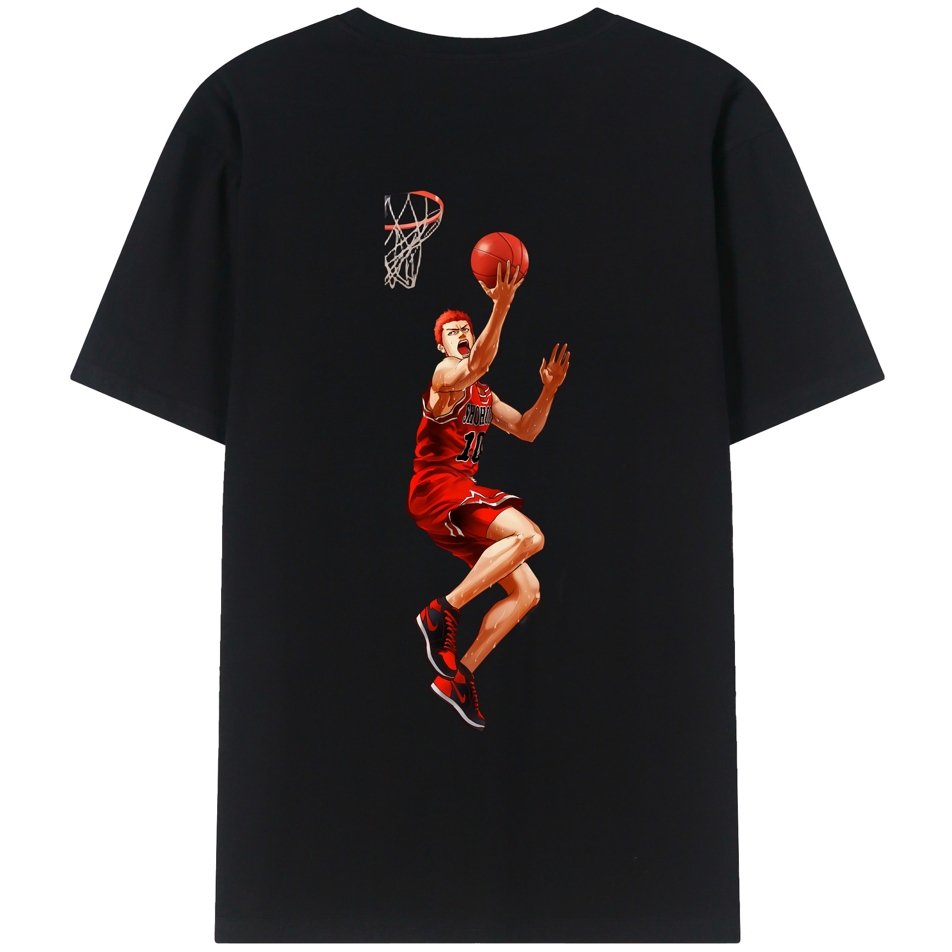 （画像用） SLAM DUNK／スラムダンク 綿100％ メンズ半袖Tシャツ（バックプリント） 通気性