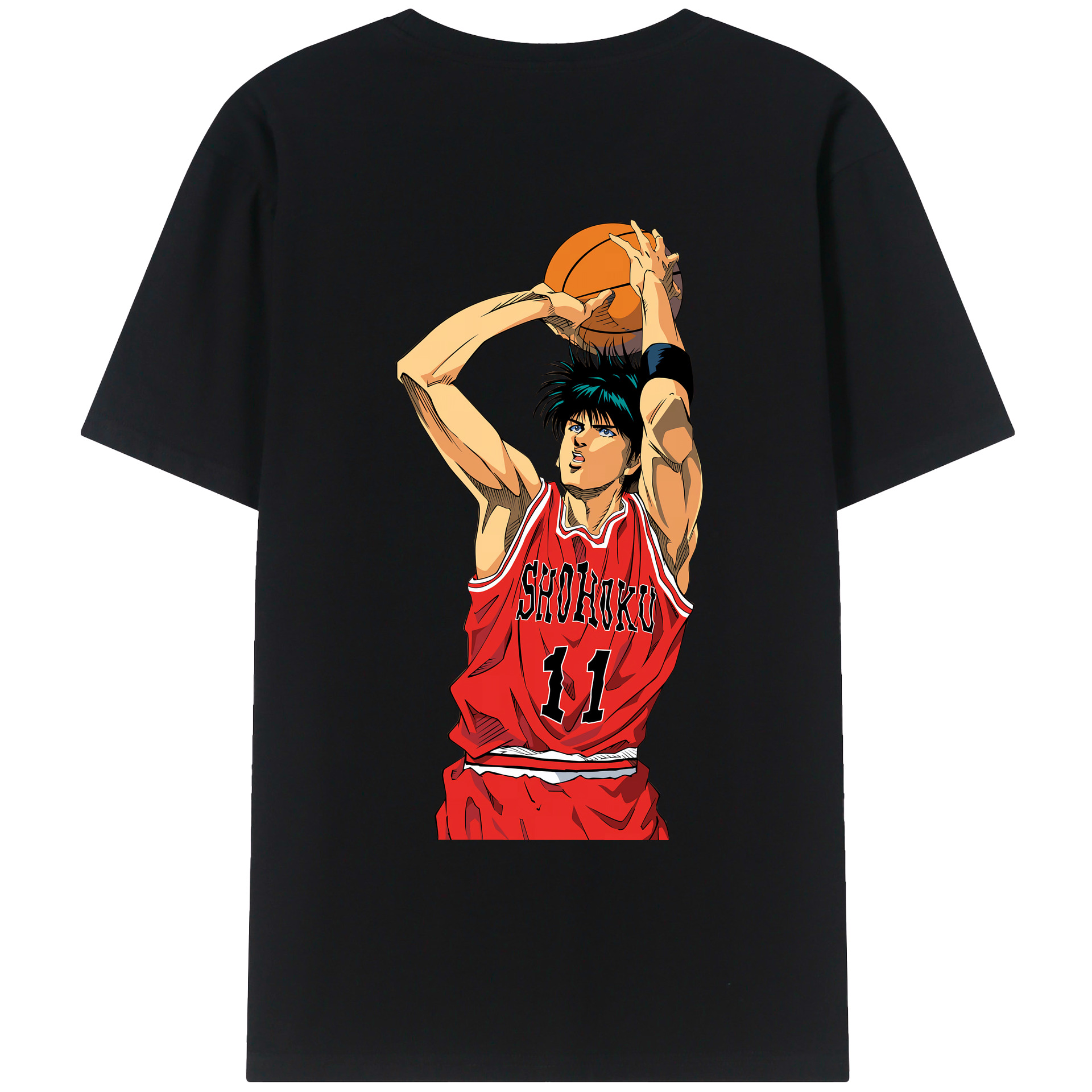 （画像用） SLAM DUNK／スラムダンク 綿100％ メンズ半袖Tシャツ（バックプリント） 通気性