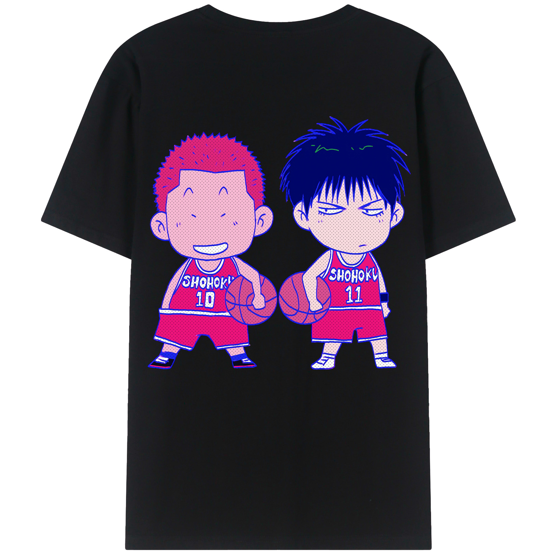 （画像用） SLAM DUNK／スラムダンク 綿100％ メンズ半袖Tシャツ（バックプリント） 通気性