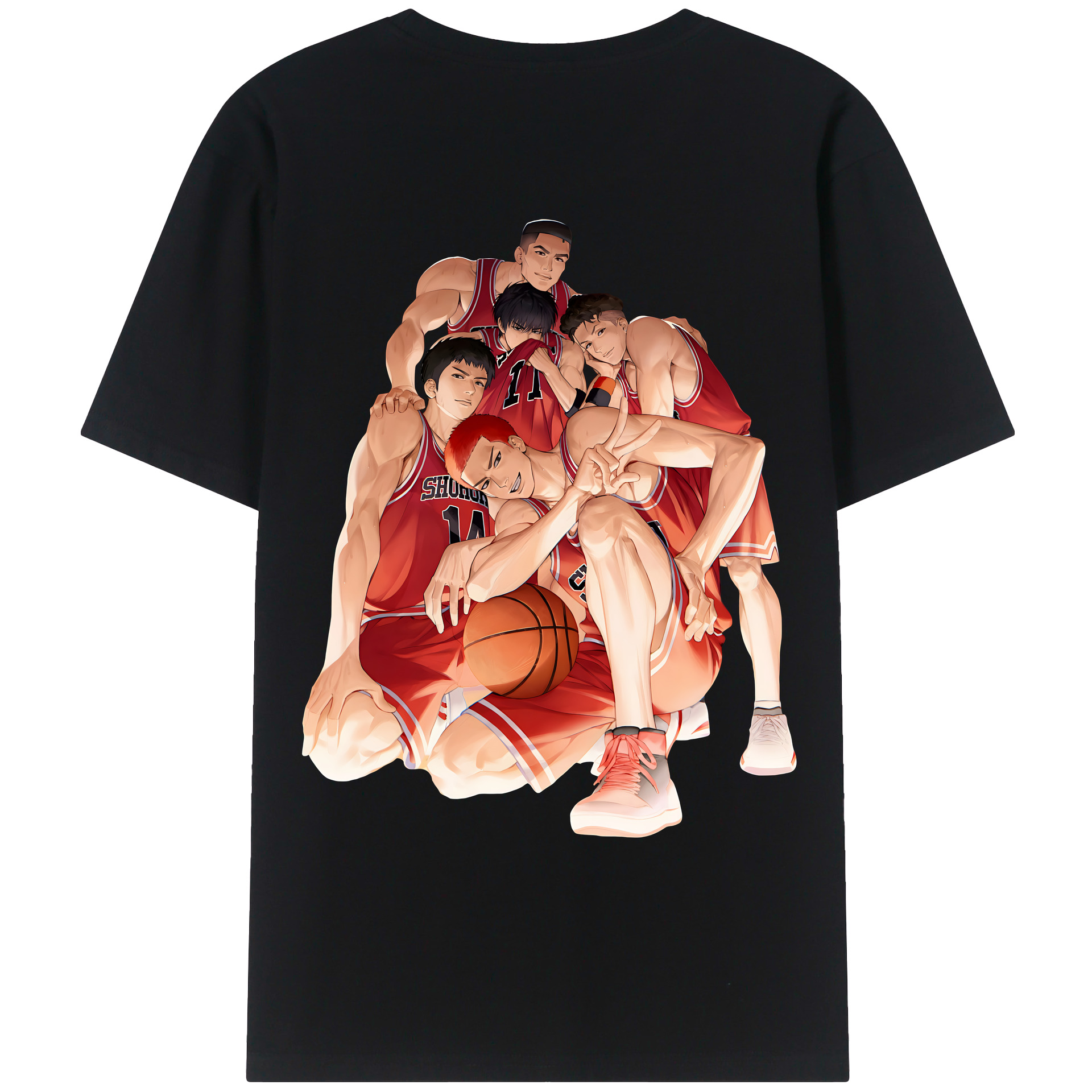 （画像用） SLAM DUNK／スラムダンク 綿100％ メンズ半袖Tシャツ（バックプリント） 通気性