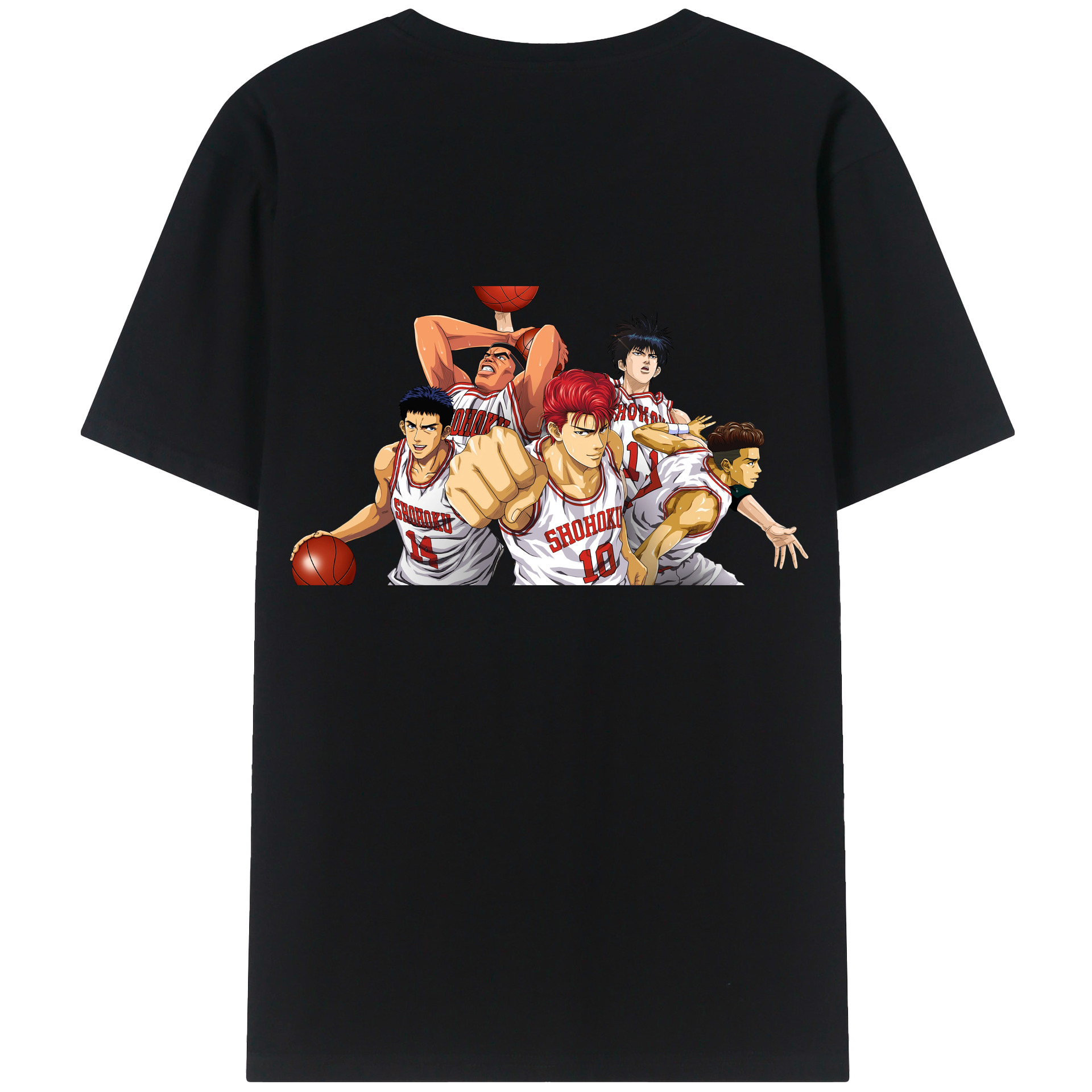 （画像用） SLAM DUNK／スラムダンク 綿100％ メンズ半袖Tシャツ（バックプリント） 通気性