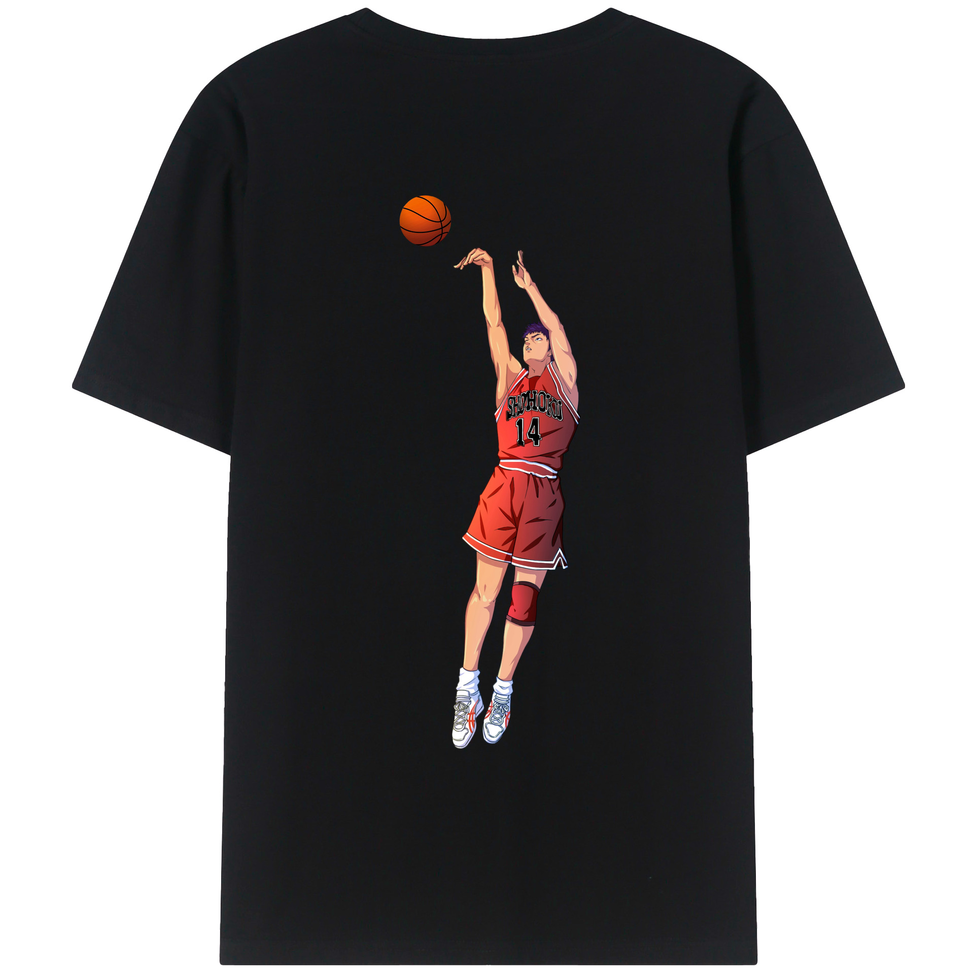 （画像用） SLAM DUNK／スラムダンク 綿100％ メンズ半袖Tシャツ（バックプリント） 通気性