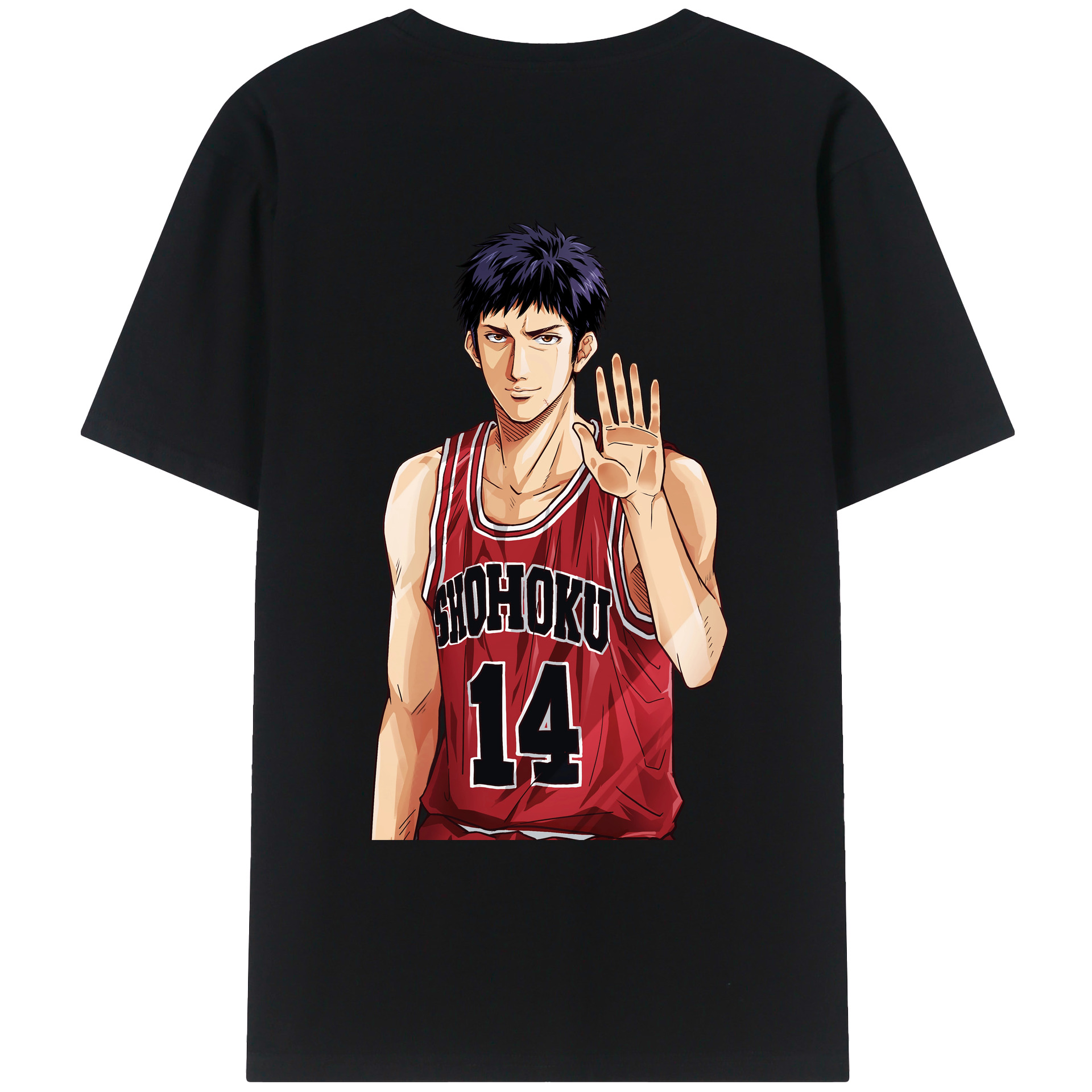 （画像用） SLAM DUNK／スラムダンク 綿100％ メンズ半袖Tシャツ（バックプリント） 通気性