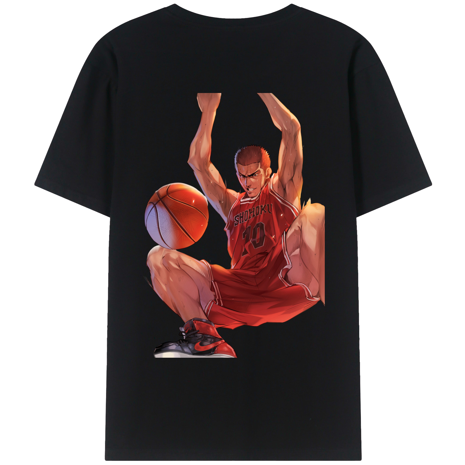 （画像用） SLAM DUNK／スラムダンク 綿100％ メンズ半袖Tシャツ（バックプリント） 通気性