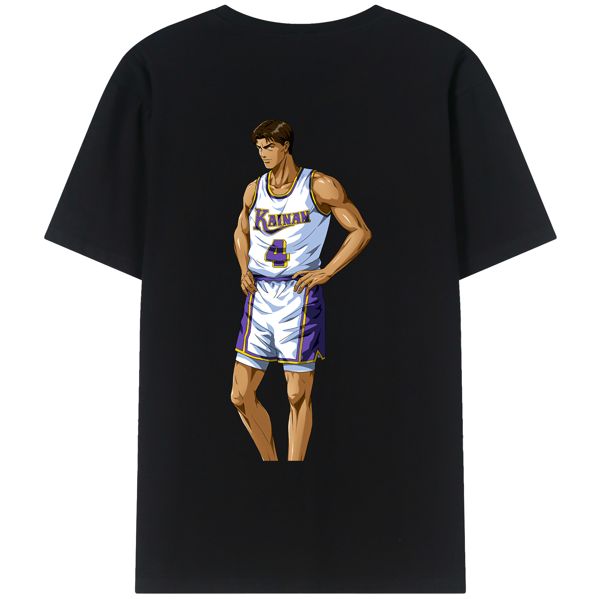 （画像用） SLAM DUNK／スラムダンク 綿100％ メンズ半袖Tシャツ（バックプリント） 通気性