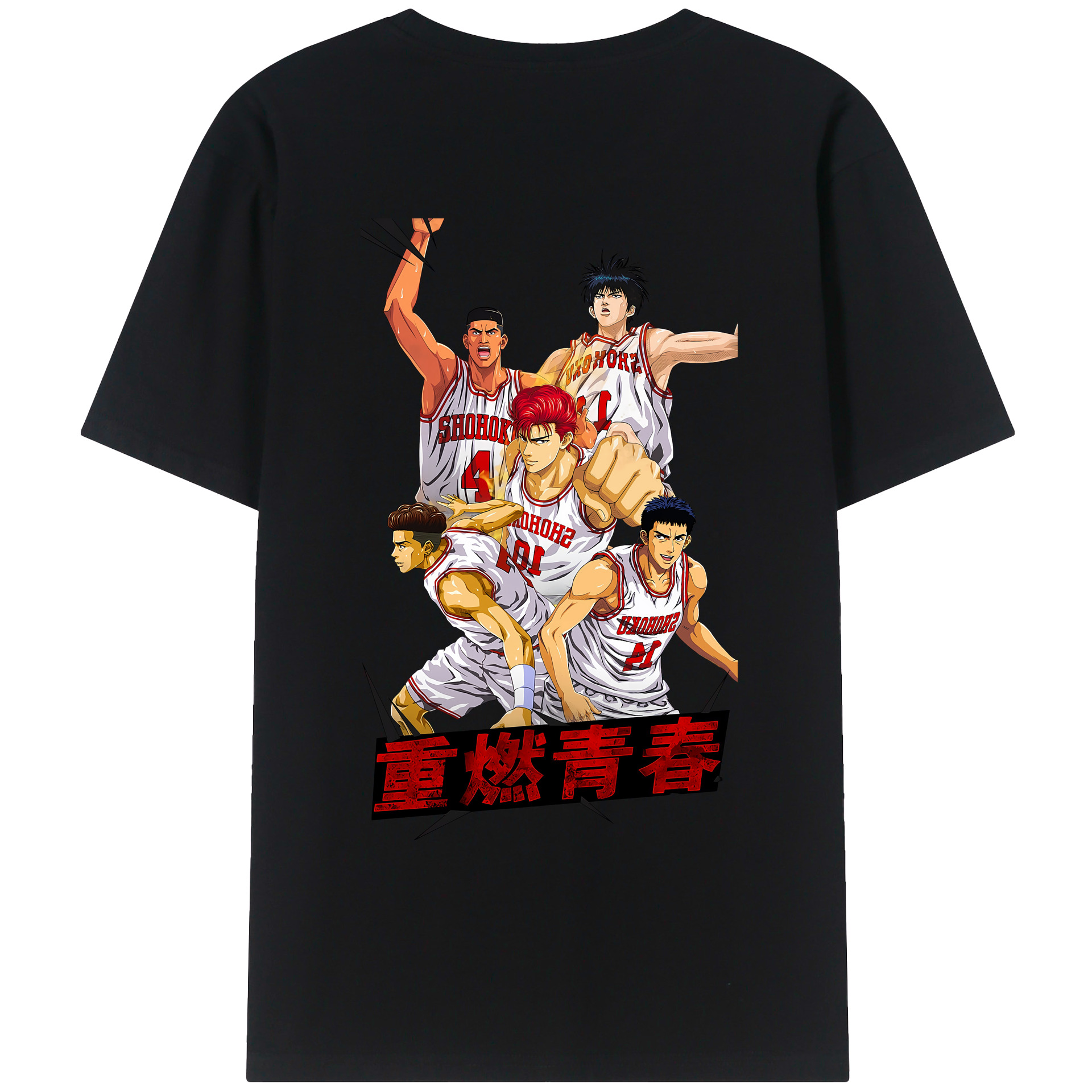 （画像用） SLAM DUNK／スラムダンク 綿100％ メンズ半袖Tシャツ（バックプリント） 通気性