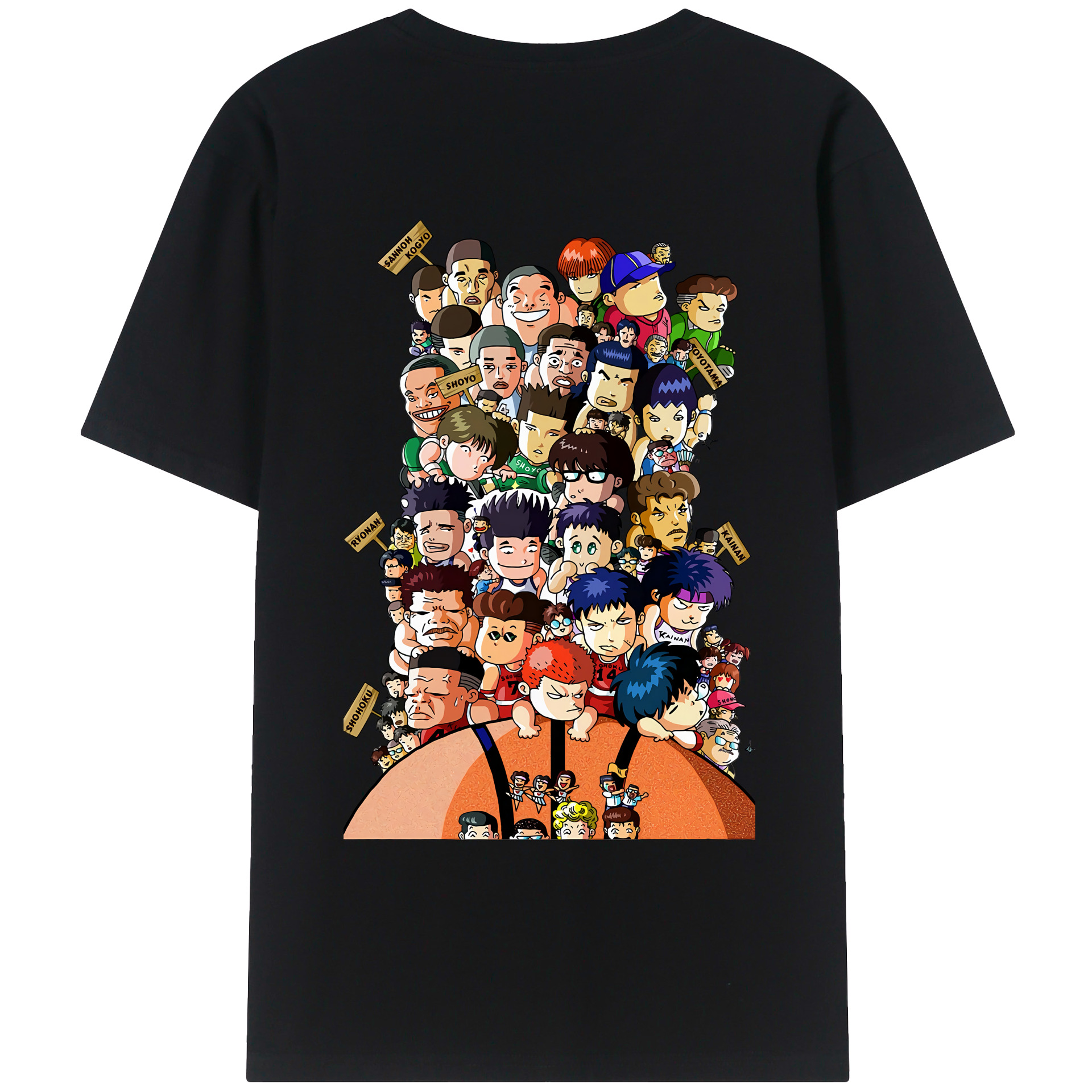 （画像用） SLAM DUNK／スラムダンク 綿100％ メンズ半袖Tシャツ（バックプリント） 通気性