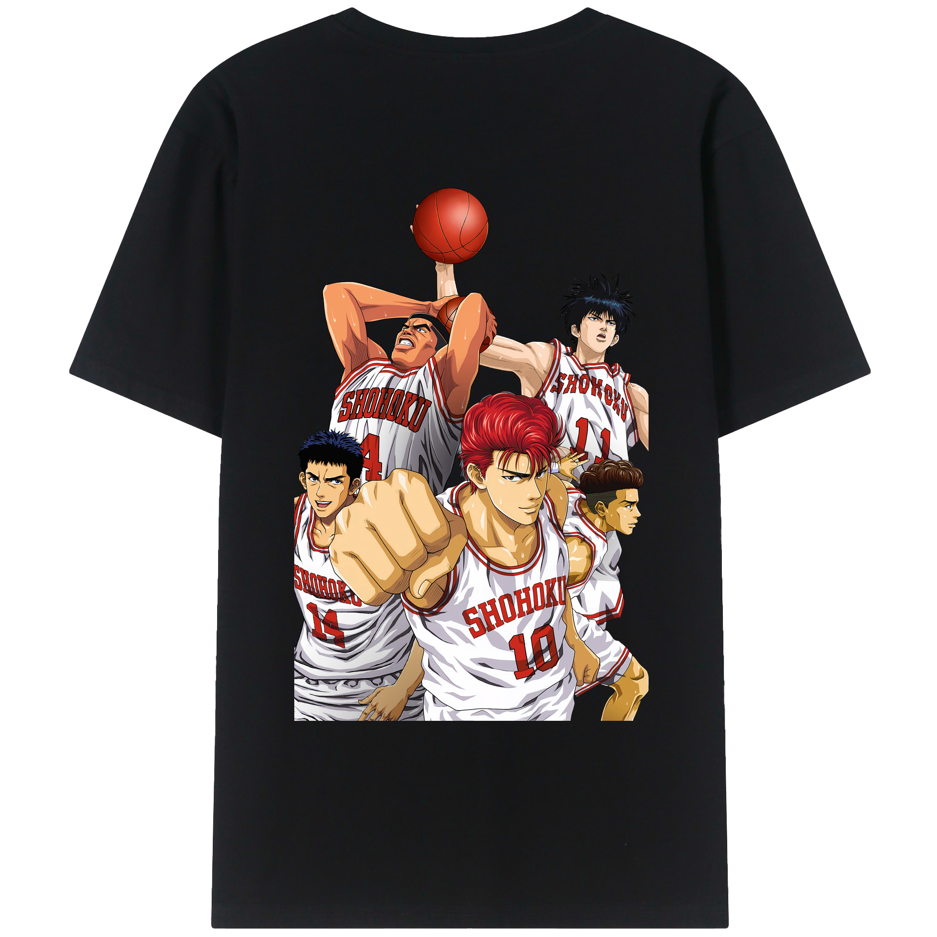 （画像用） SLAM DUNK／スラムダンク 綿100％ メンズ半袖Tシャツ（バックプリント） 通気性