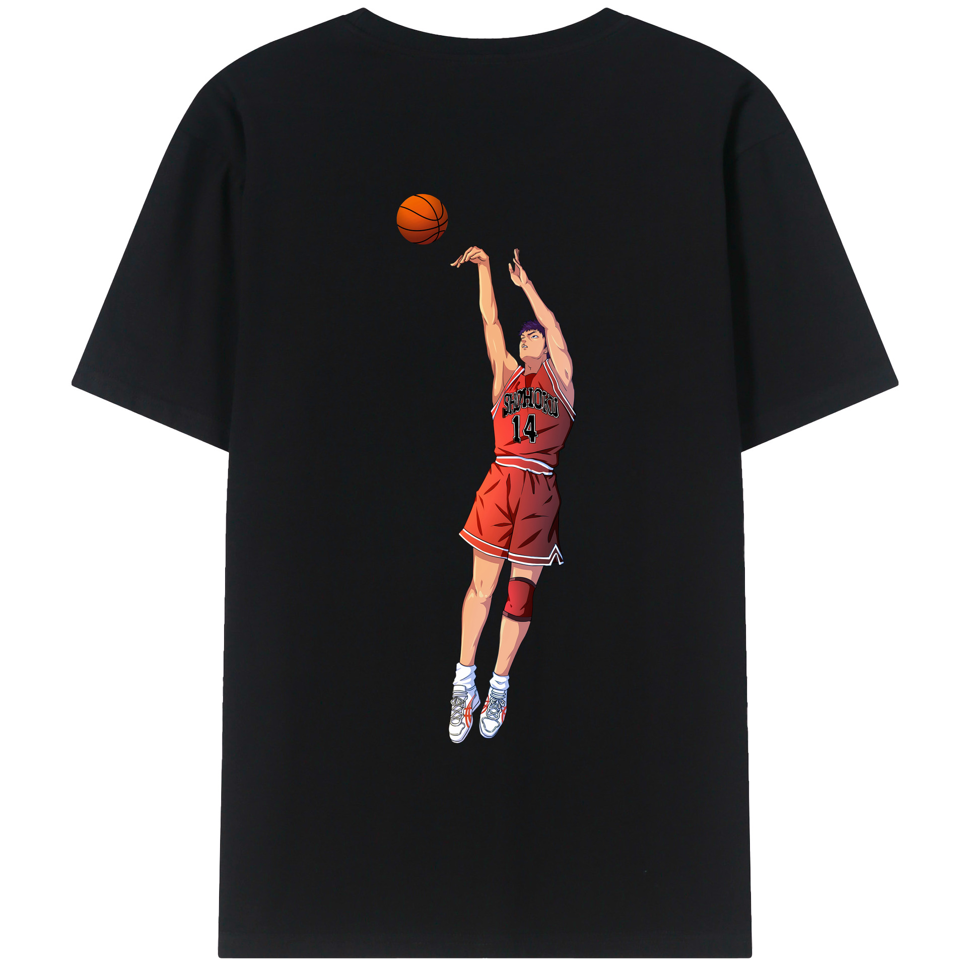 （画像用） SLAM DUNK／スラムダンク 綿100％ メンズ半袖Tシャツ（バックプリント） 通気性