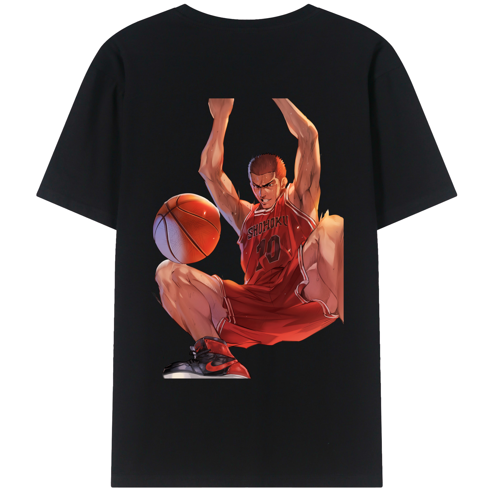 （画像用） SLAM DUNK／スラムダンク 綿100％ メンズ半袖Tシャツ（バックプリント） 通気性