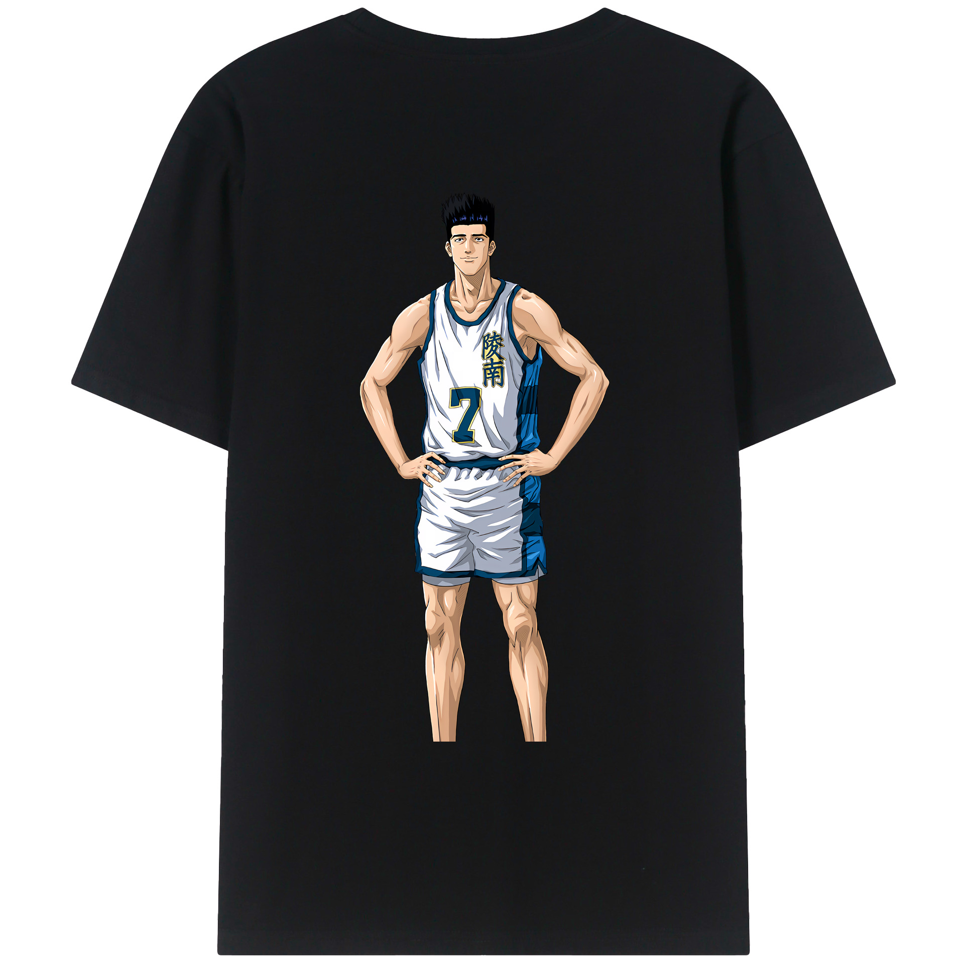 （画像用） SLAM DUNK／スラムダンク 綿100％ メンズ半袖Tシャツ（バックプリント） 通気性