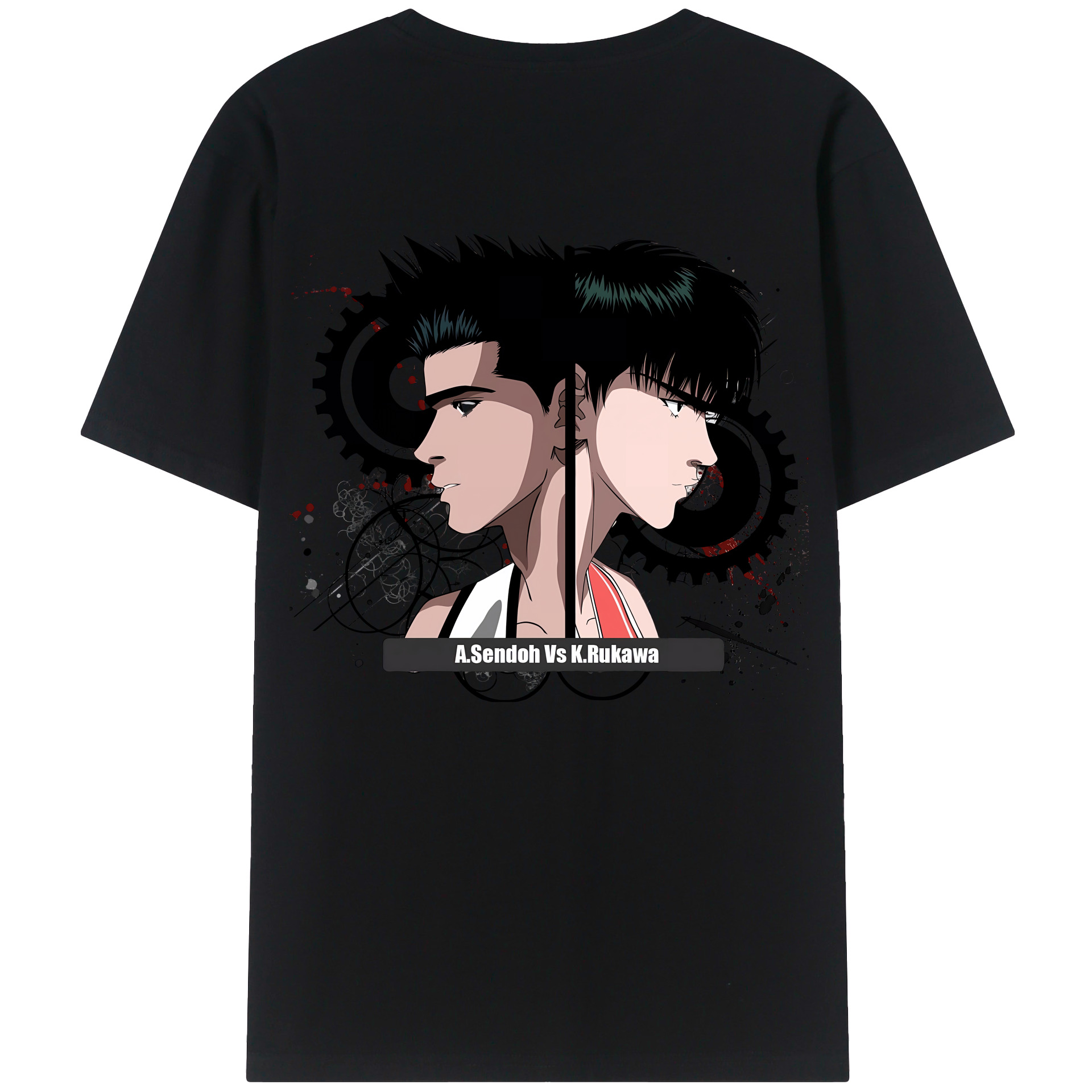 （画像用） SLAM DUNK／スラムダンク 綿100％ メンズ半袖Tシャツ（バックプリント） 通気性