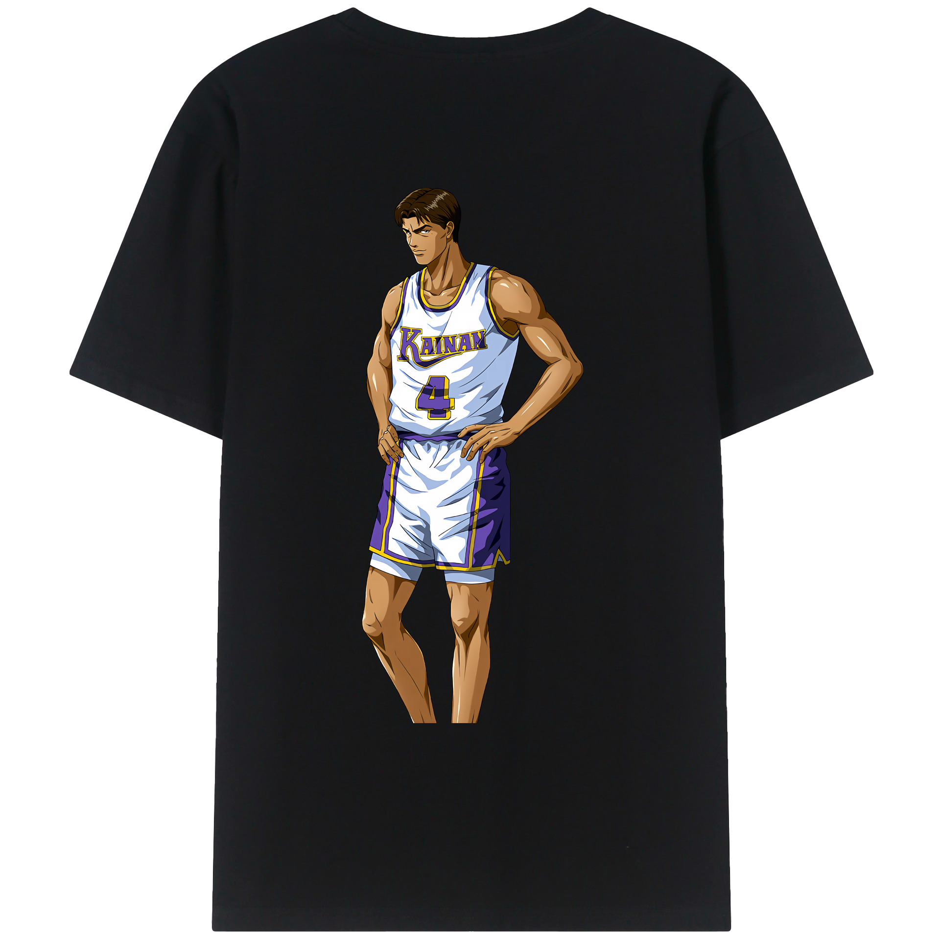 （画像用） SLAM DUNK／スラムダンク 綿100％ メンズ半袖Tシャツ（バックプリント） 通気性