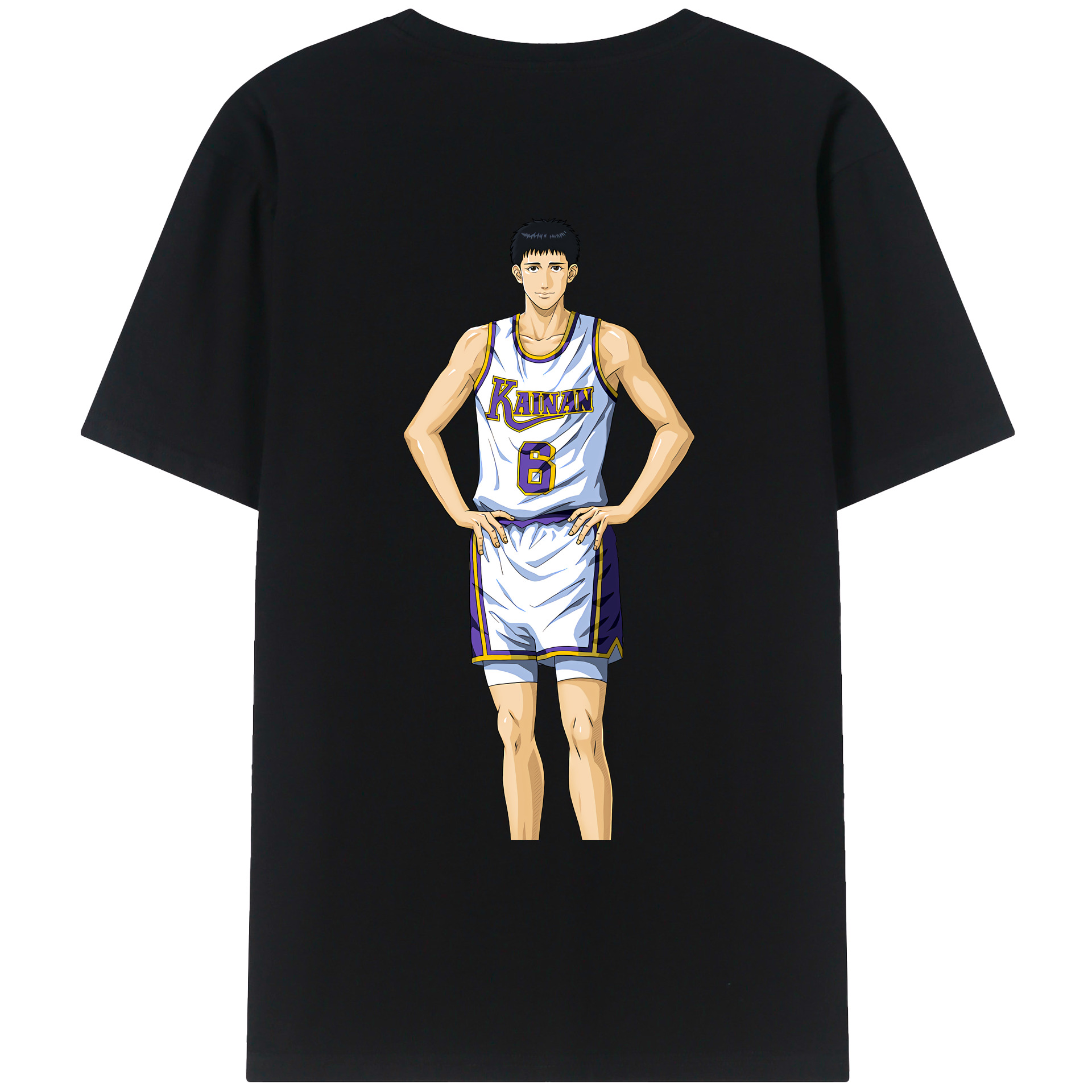 （画像用） SLAM DUNK／スラムダンク 綿100％ メンズ半袖Tシャツ（バックプリント） 通気性