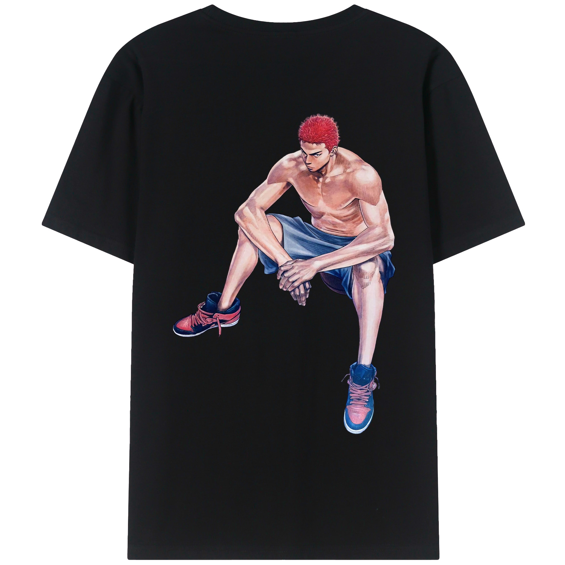（画像用） SLAM DUNK／スラムダンク 綿100％ メンズ半袖Tシャツ（バックプリント） 通気性