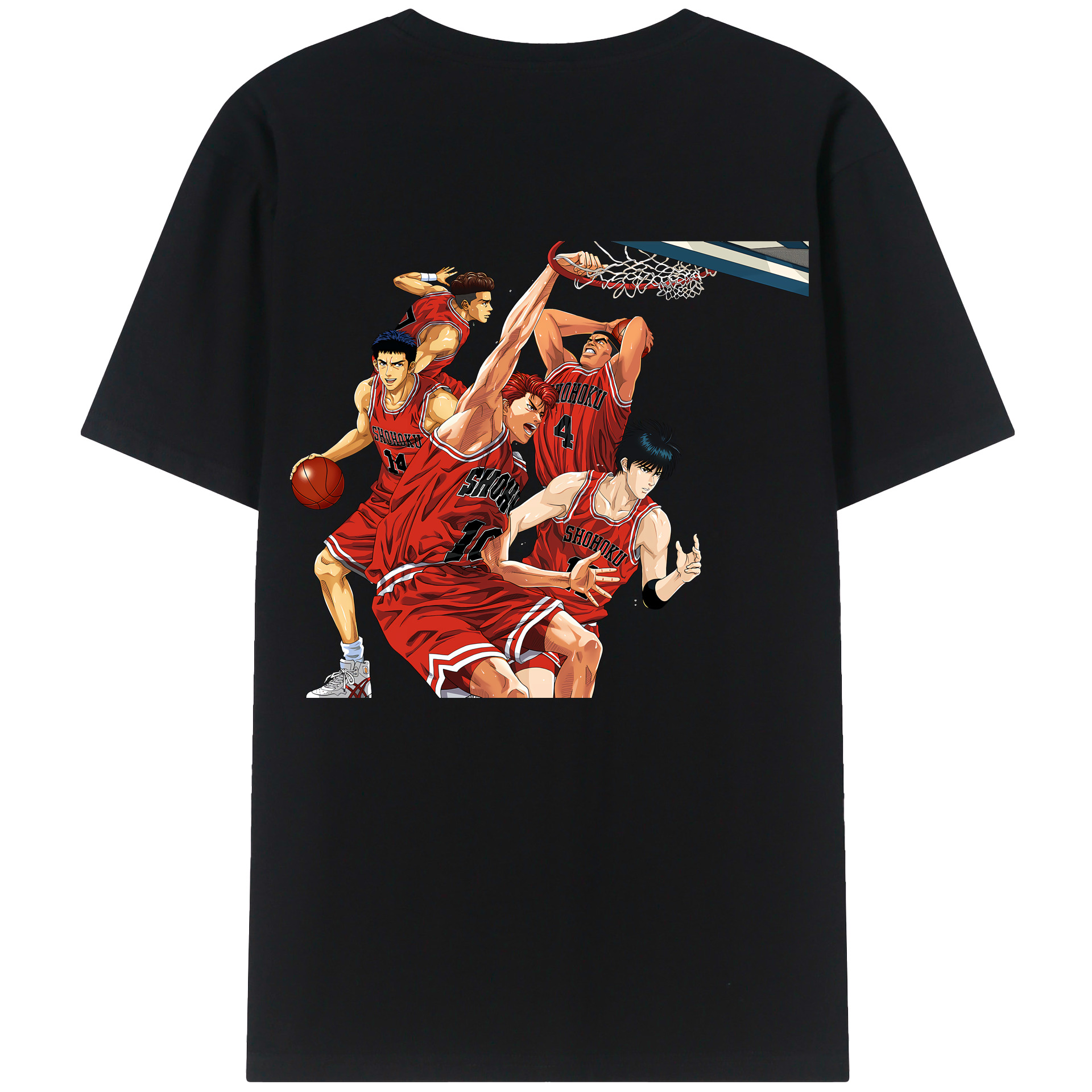 （画像用） SLAM DUNK／スラムダンク 綿100％ メンズ半袖Tシャツ（バックプリント） 通気性
