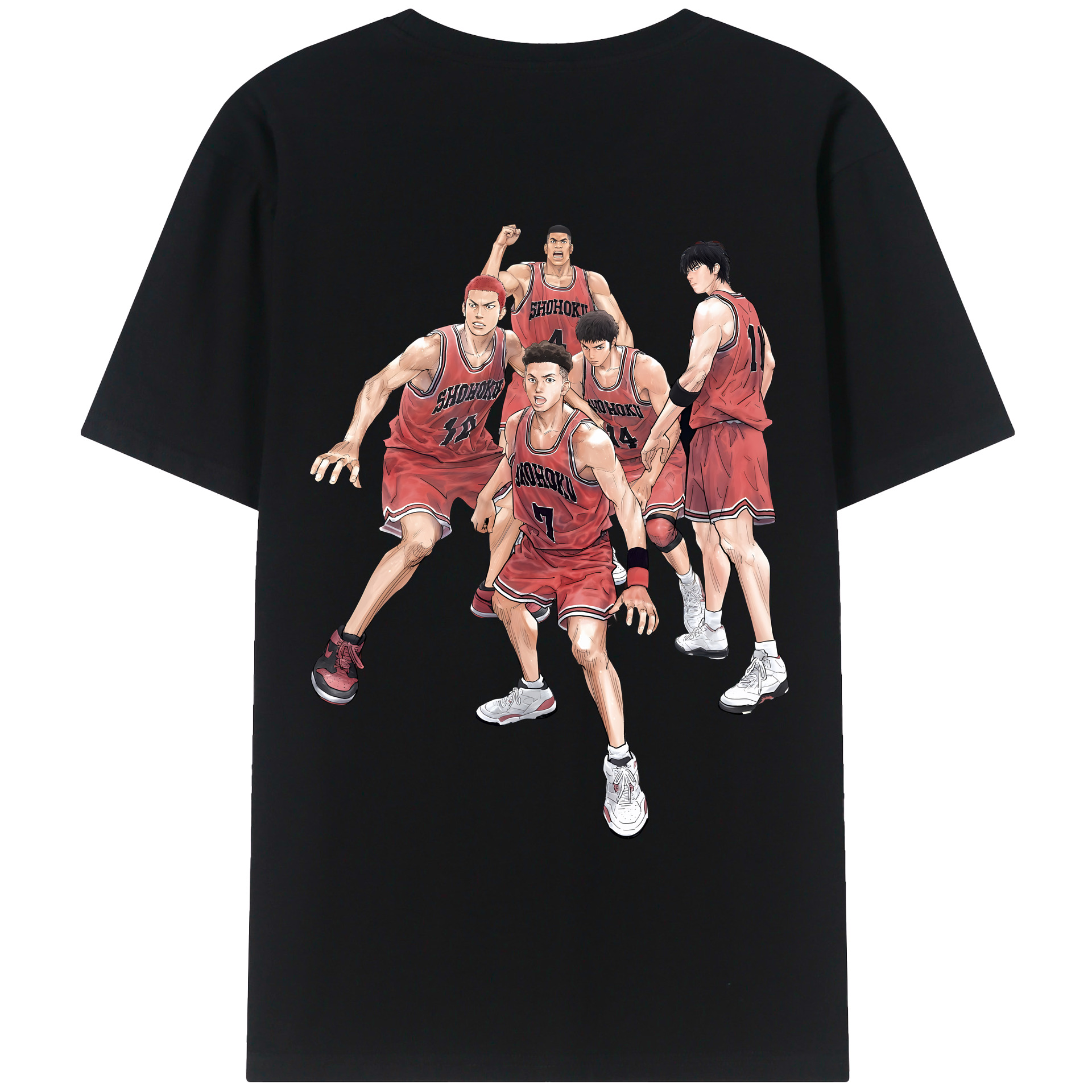 （画像用） SLAM DUNK／スラムダンク 綿100％ メンズ半袖Tシャツ（バックプリント） 通気性