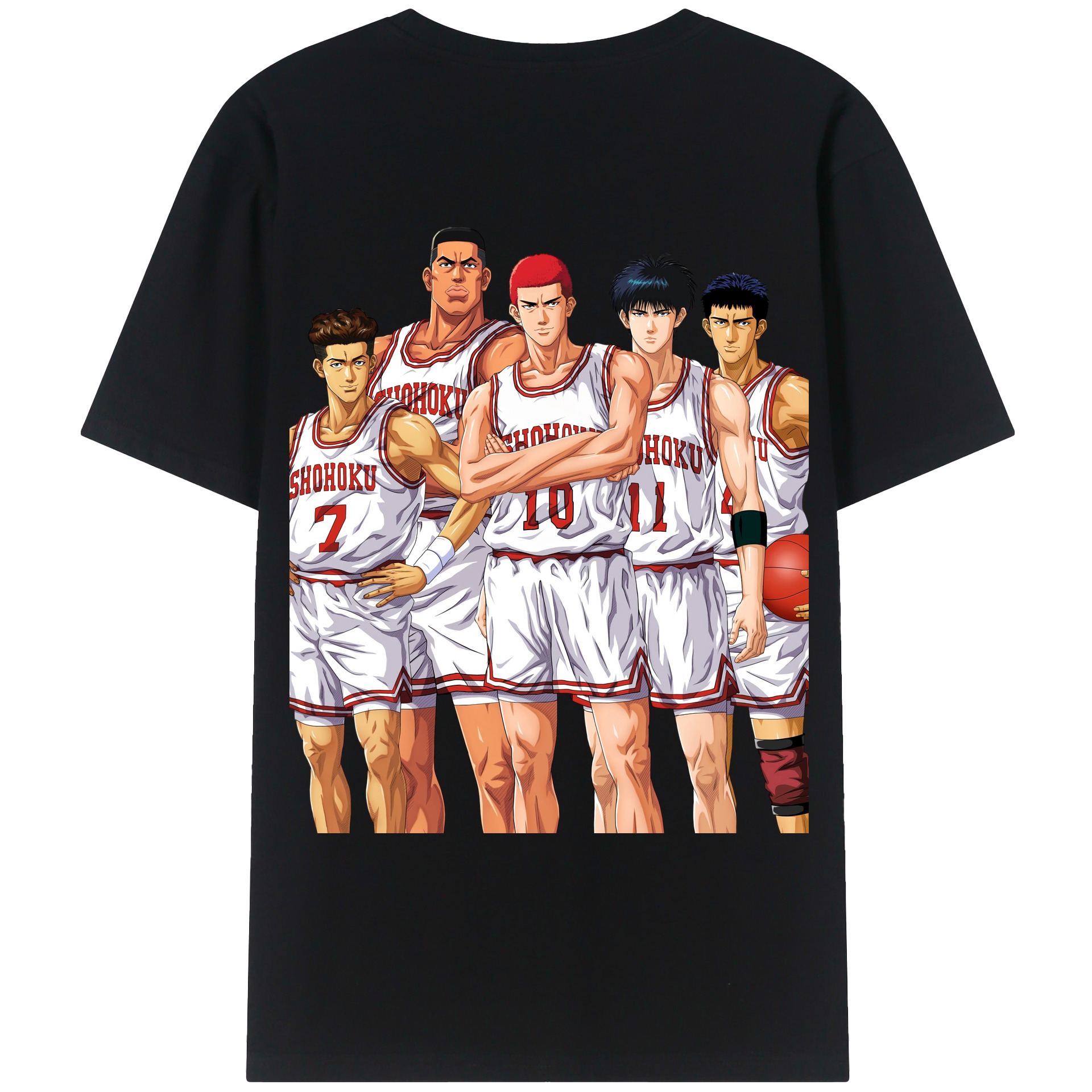 （画像用） SLAM DUNK／スラムダンク 綿100％ メンズ半袖Tシャツ（バックプリント） 通気性