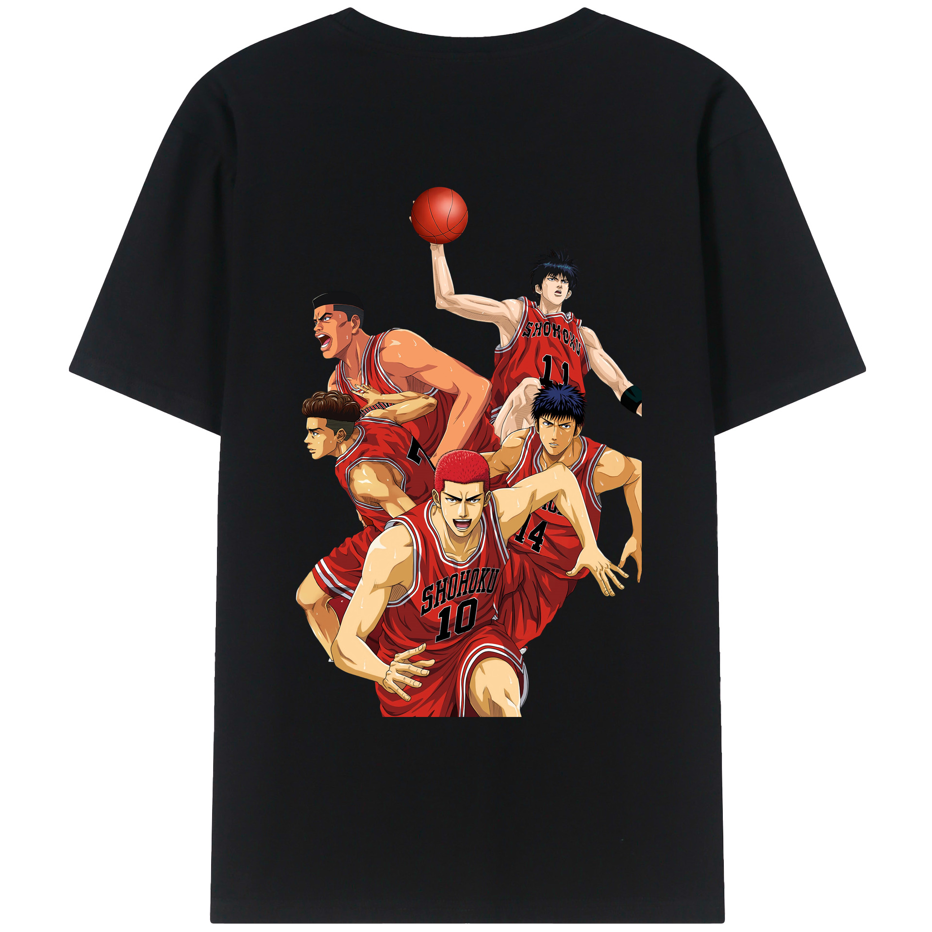 （画像用） SLAM DUNK／スラムダンク 綿100％ メンズ半袖Tシャツ（バックプリント） 通気性